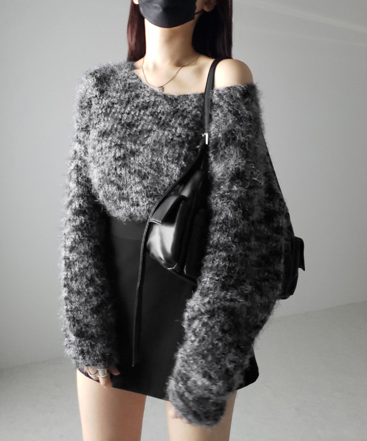 フラッフィーメランジルーズシャギーニット【韓国製】