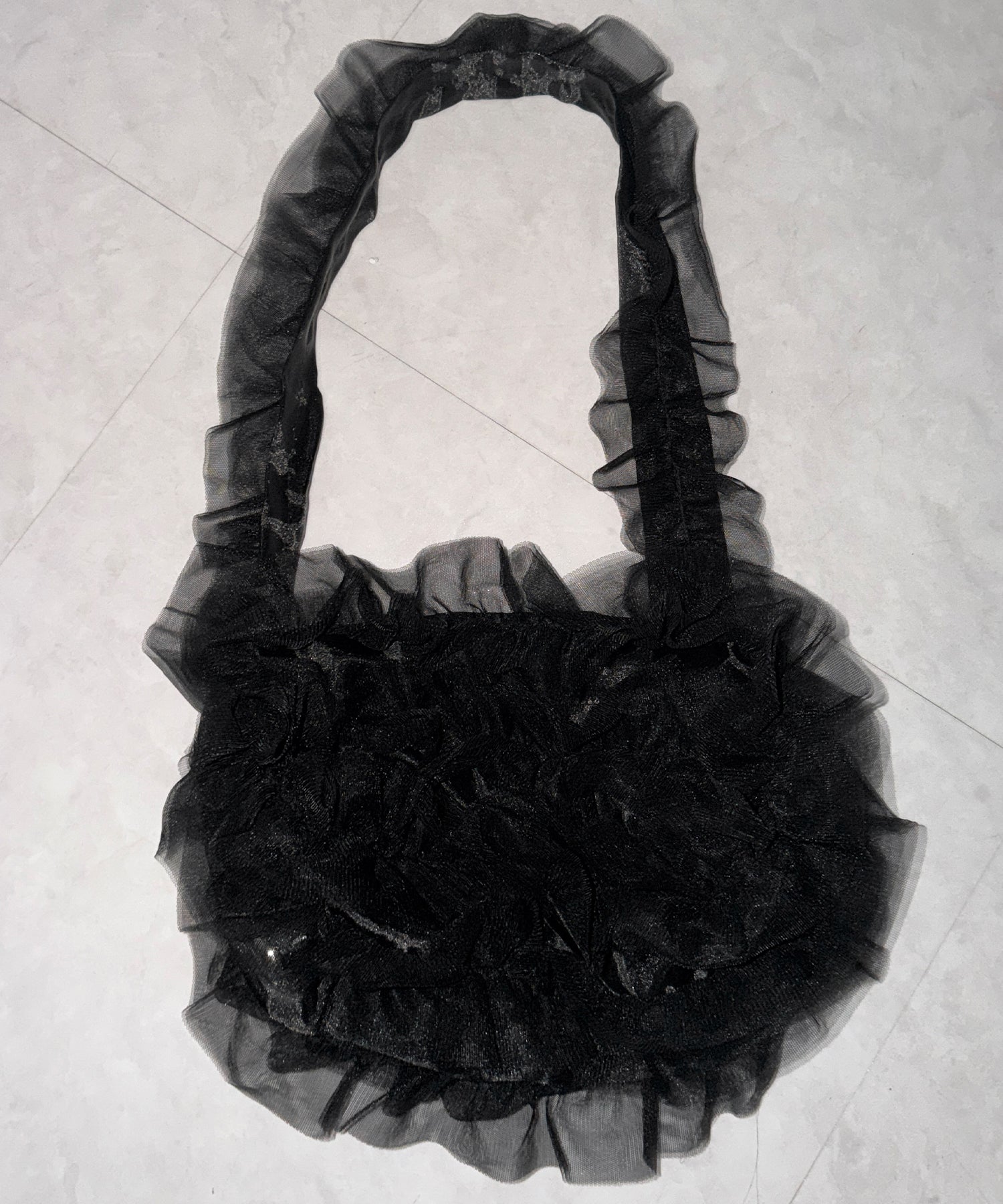 チュールフリルショルダーボディバッグ/ tulle frill shoulder body bag