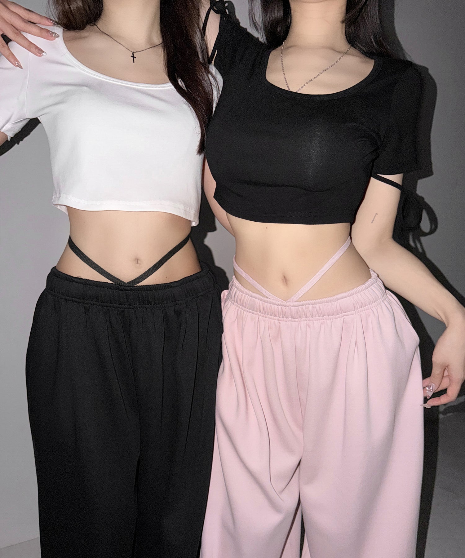 【先行販売】ウエストストリングタックワイドスウェットパンツ
