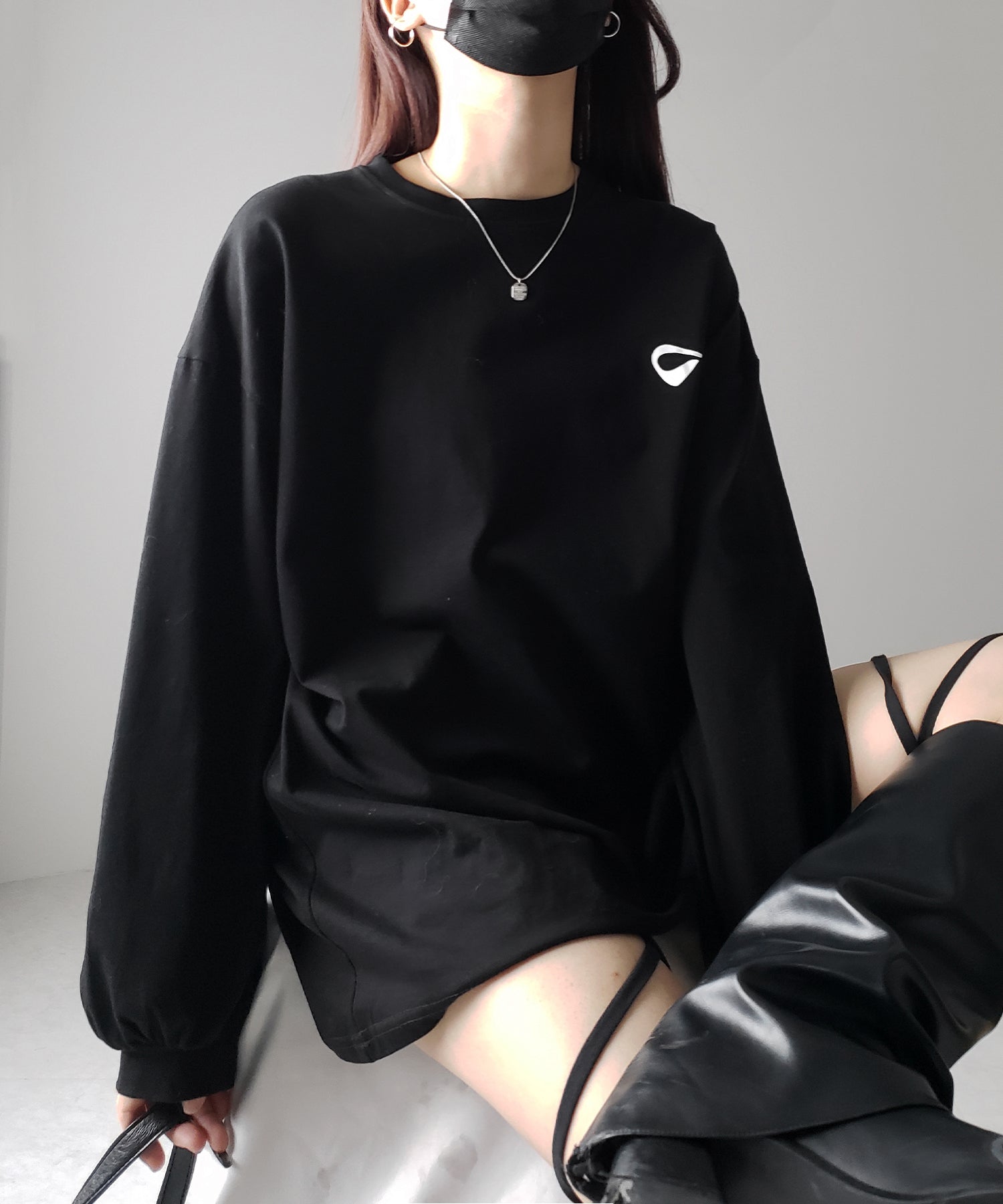 【 3color 】リボンプリントバレエコアビッグTシャツ / ribbon print ballet core big Tee