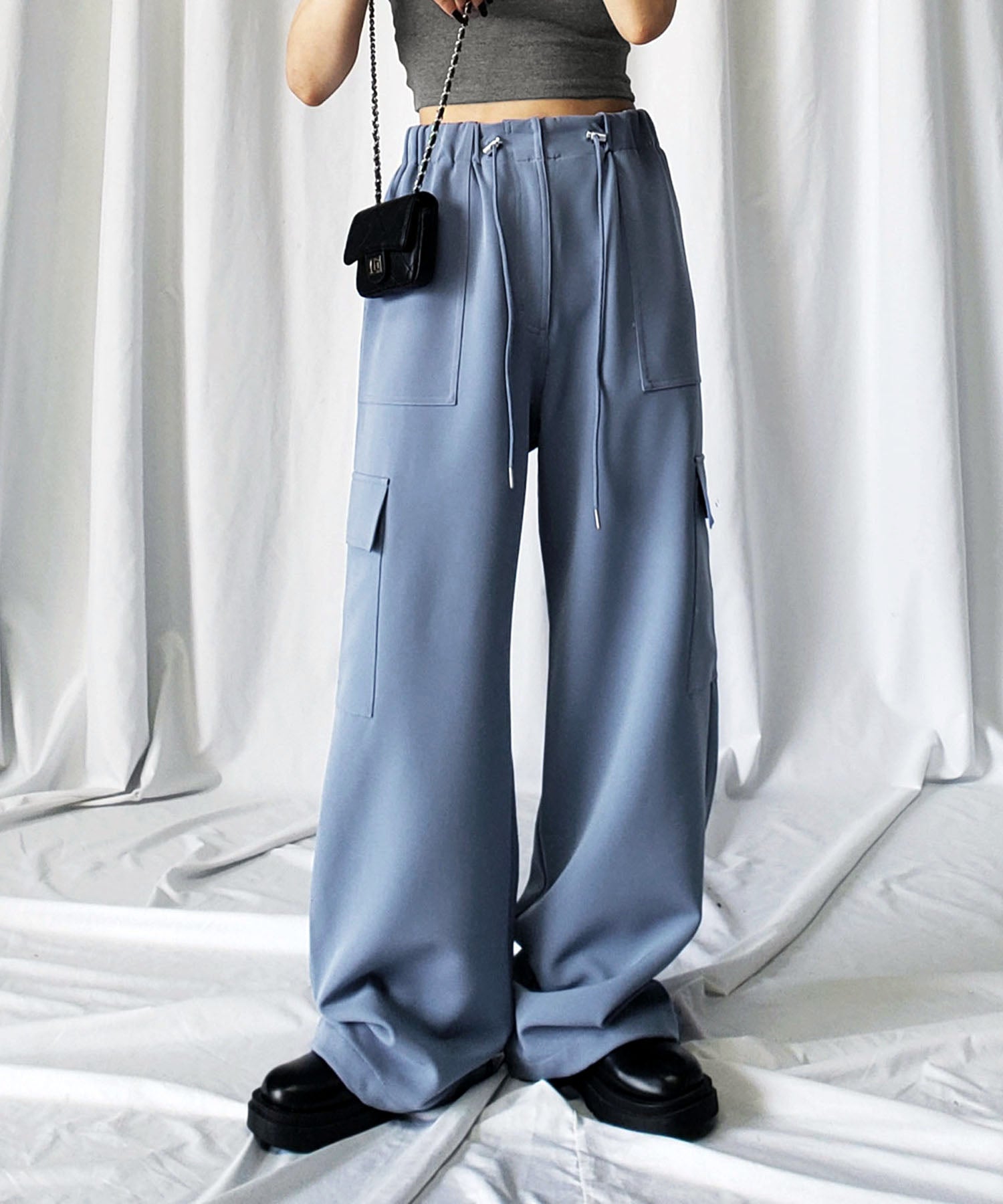 【 4size/6color 】2WAYドロストルーズカーゴワイドパンツ