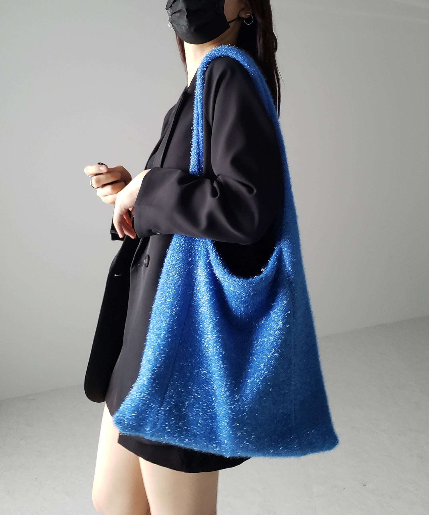 【 4color 】ラメシャギーニットトートバッグ