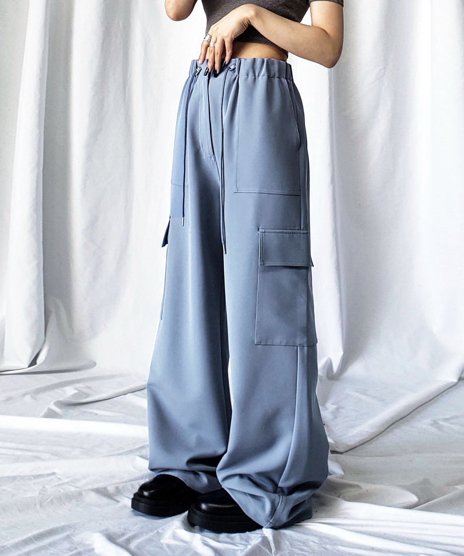 【 4size/6color 】2WAYドロストルーズカーゴワイドパンツ