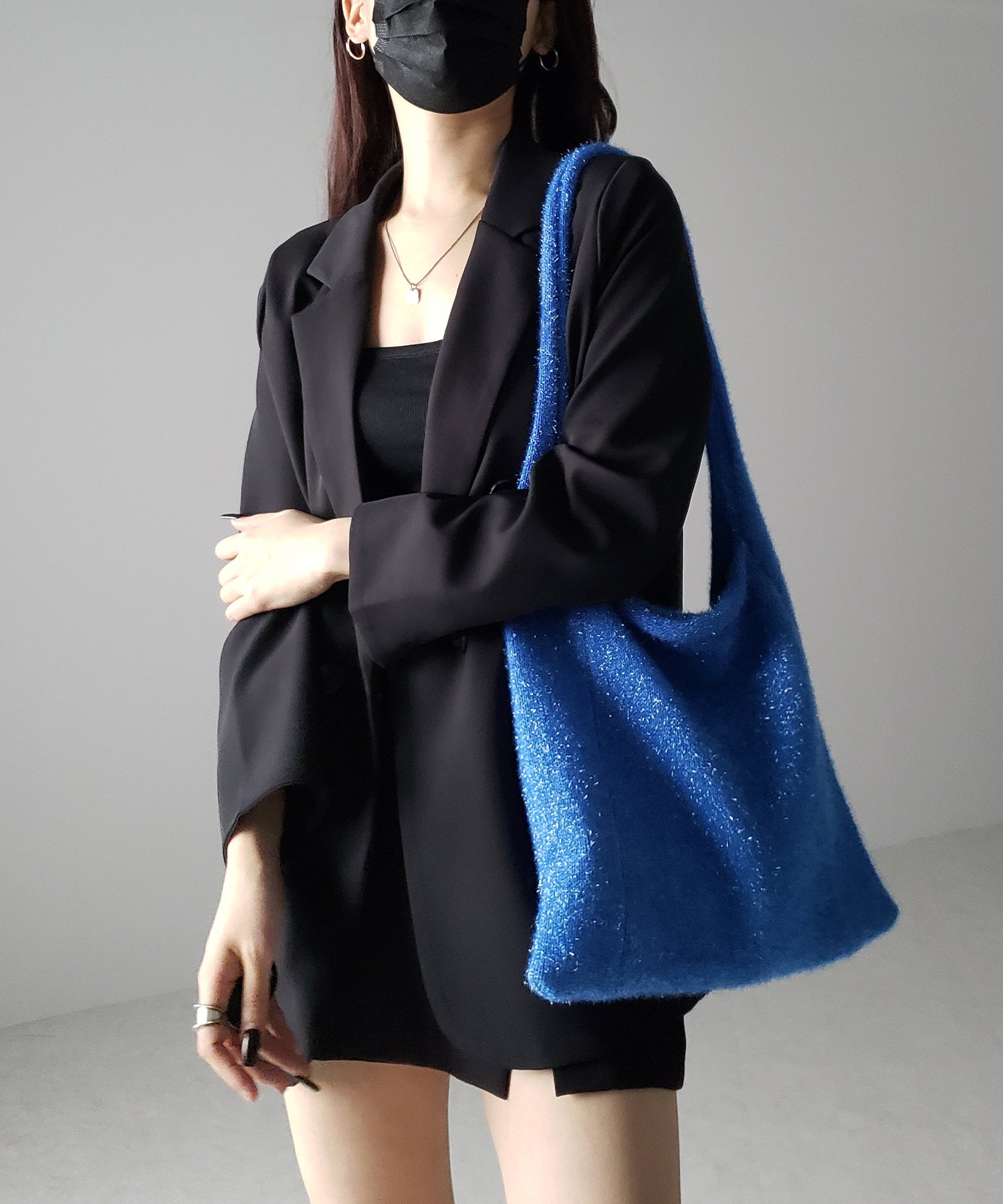 【 4color 】ラメシャギーニットトートバッグ
