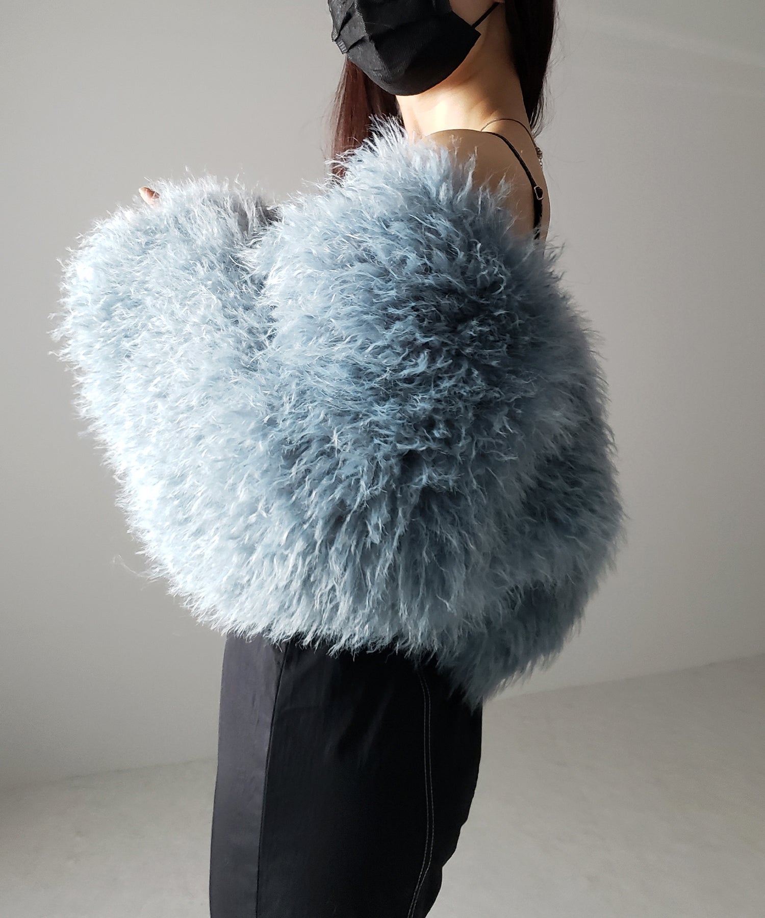 【 5color 】シャギーファーノーカラーボリュームショートコート/ shaggy fur nocollar volume short coat