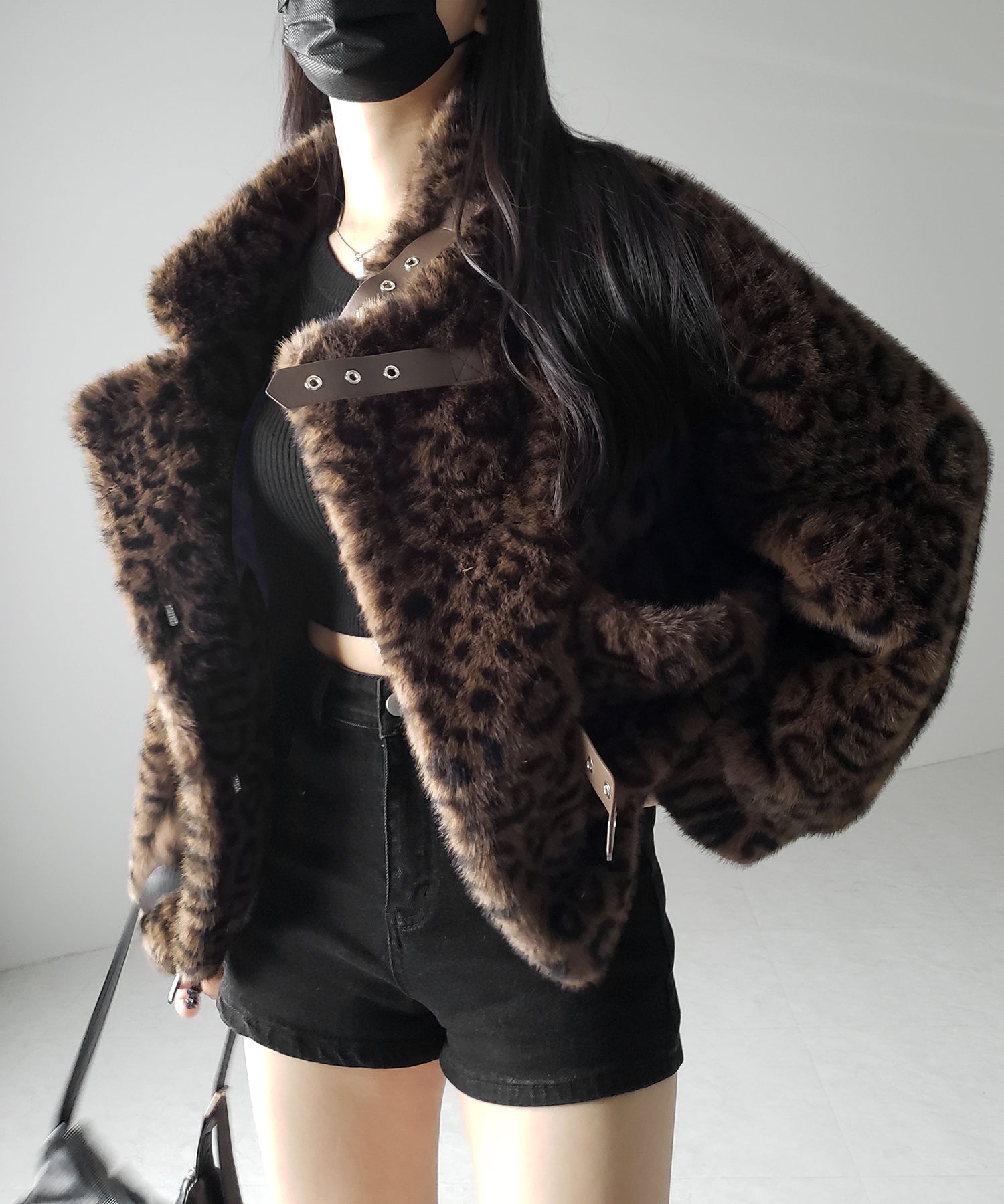【 2color 】B-3 レオパードボリュームファーコート / B-3 leopard volume fur coat