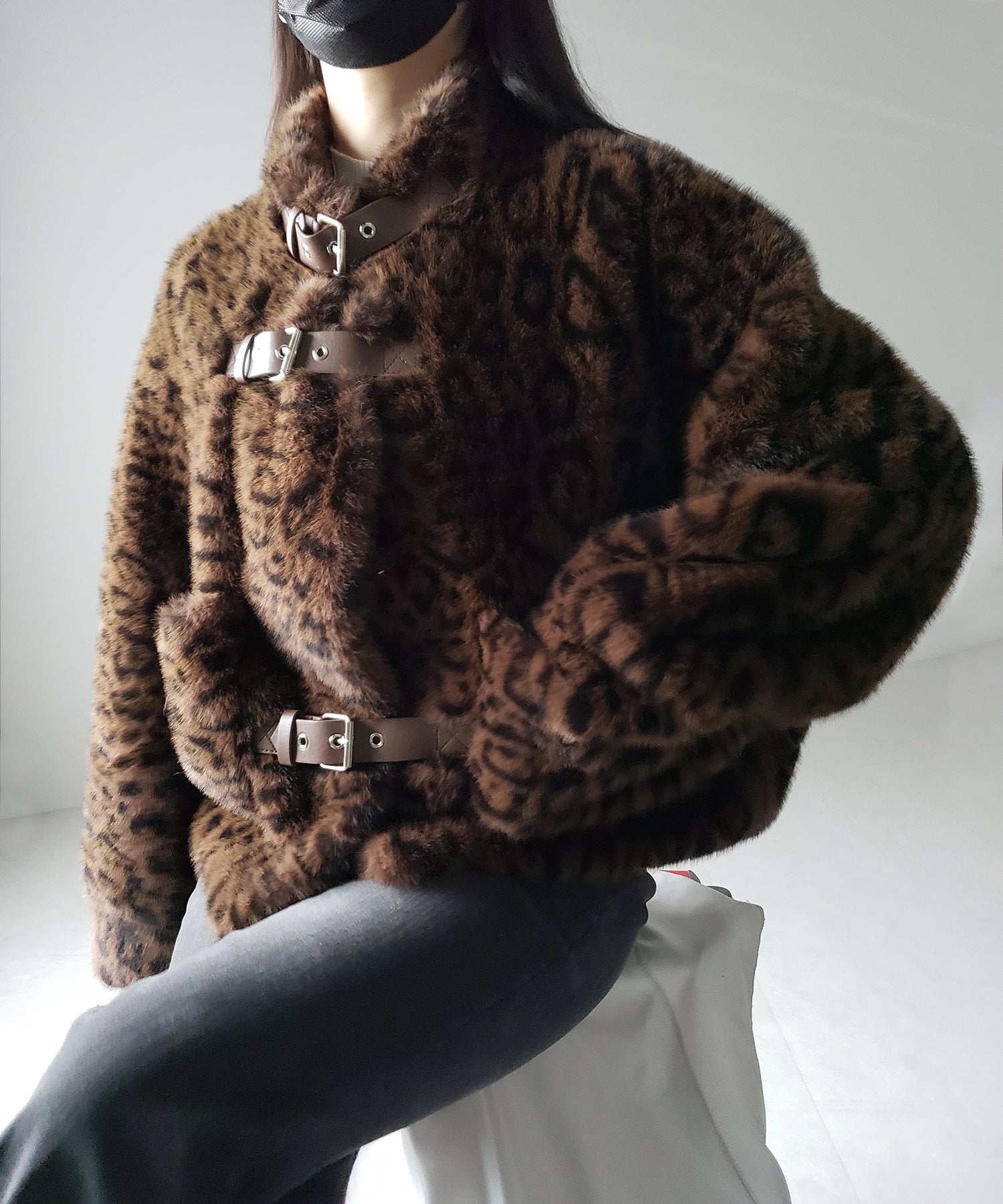 【 2color 】B-3 レオパードボリュームファーコート / B-3 leopard volume fur coat