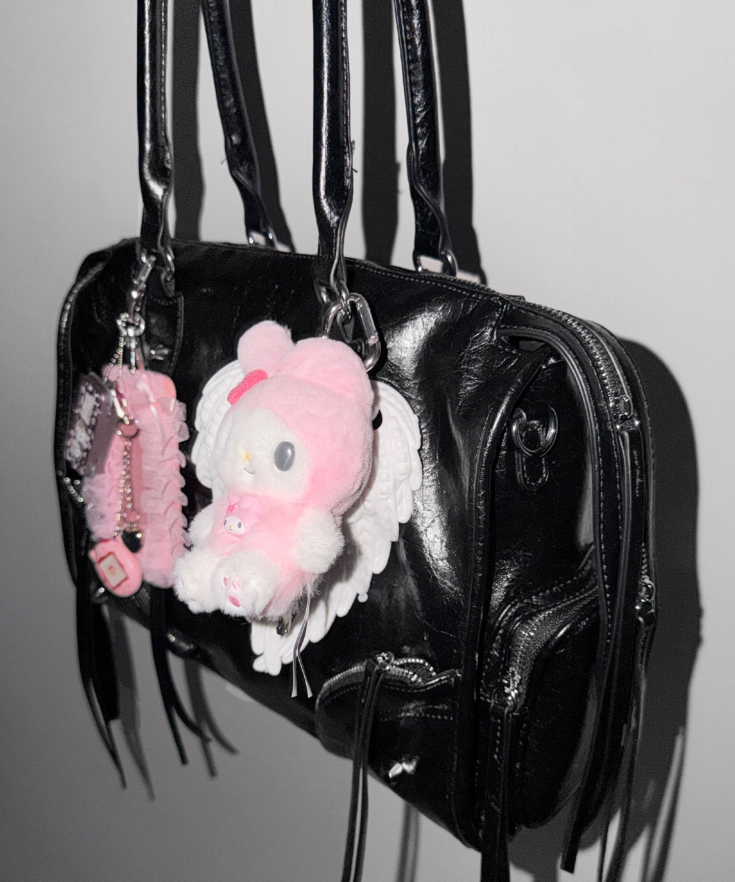 【 ショルダーストラップ付き2WAY 】アウトポケットヴィンテージダブルジップボストンショルダーバッグ /out pocket vintage double zip boston shoulder bag
