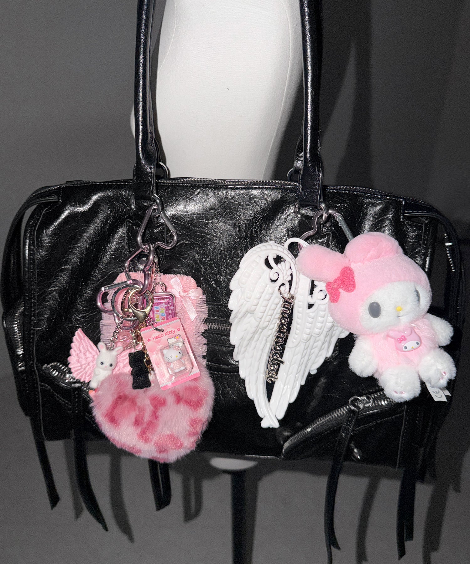 【 ショルダーストラップ付き2WAY 】アウトポケットヴィンテージダブルジップボストンショルダーバッグ /out pocket vintage double zip boston shoulder bag