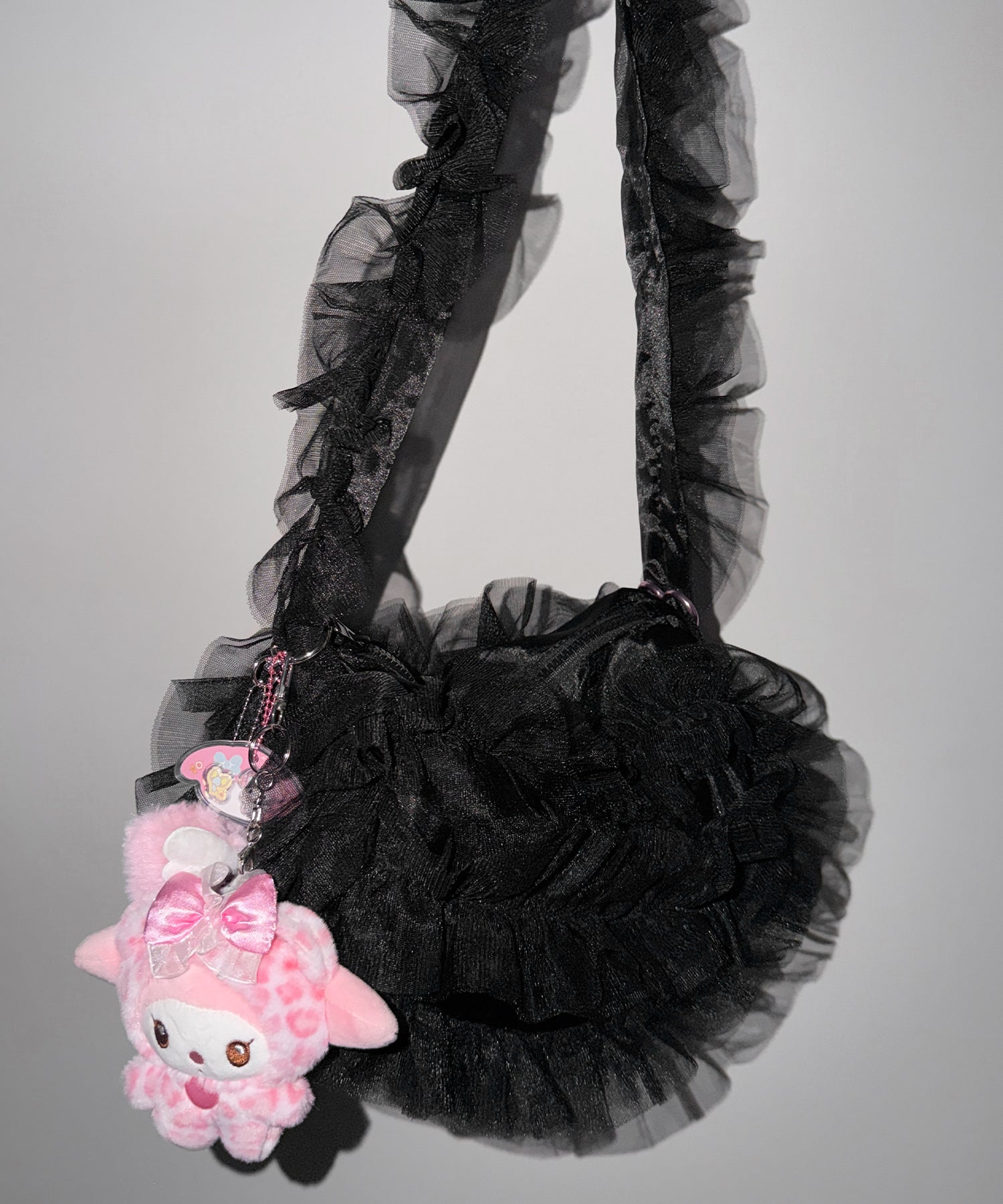 チュールフリルショルダーボディバッグ/ tulle frill shoulder body bag
