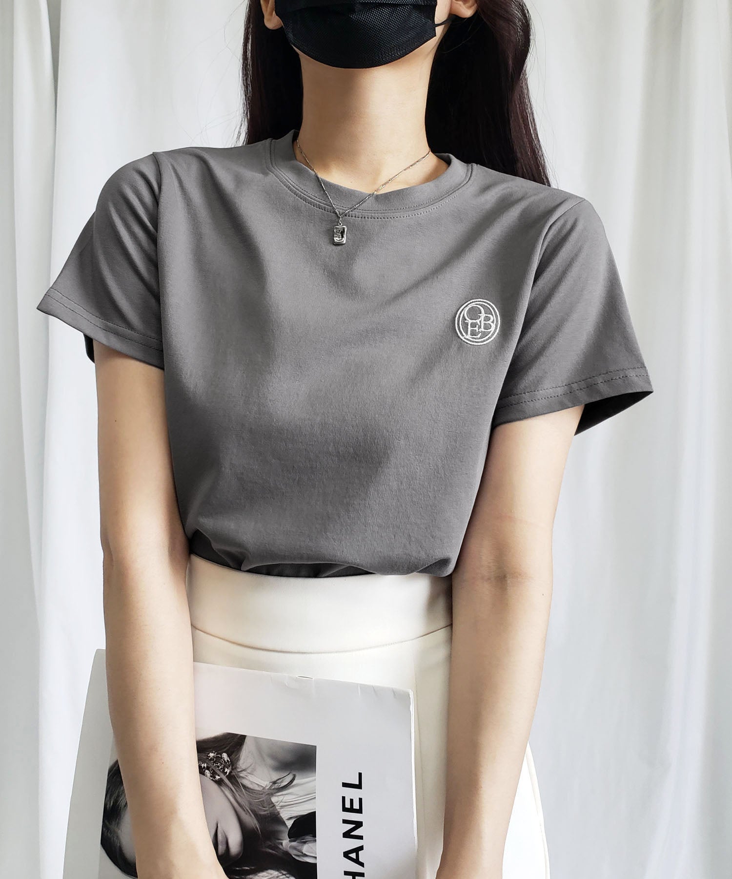 OBE刺繍 ミニロゴTシャツ【 韓国製 】