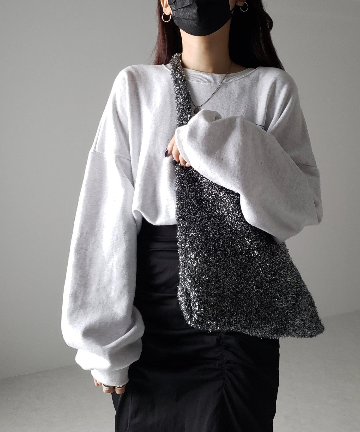 【 4color 】ラメシャギーニットトートバッグ