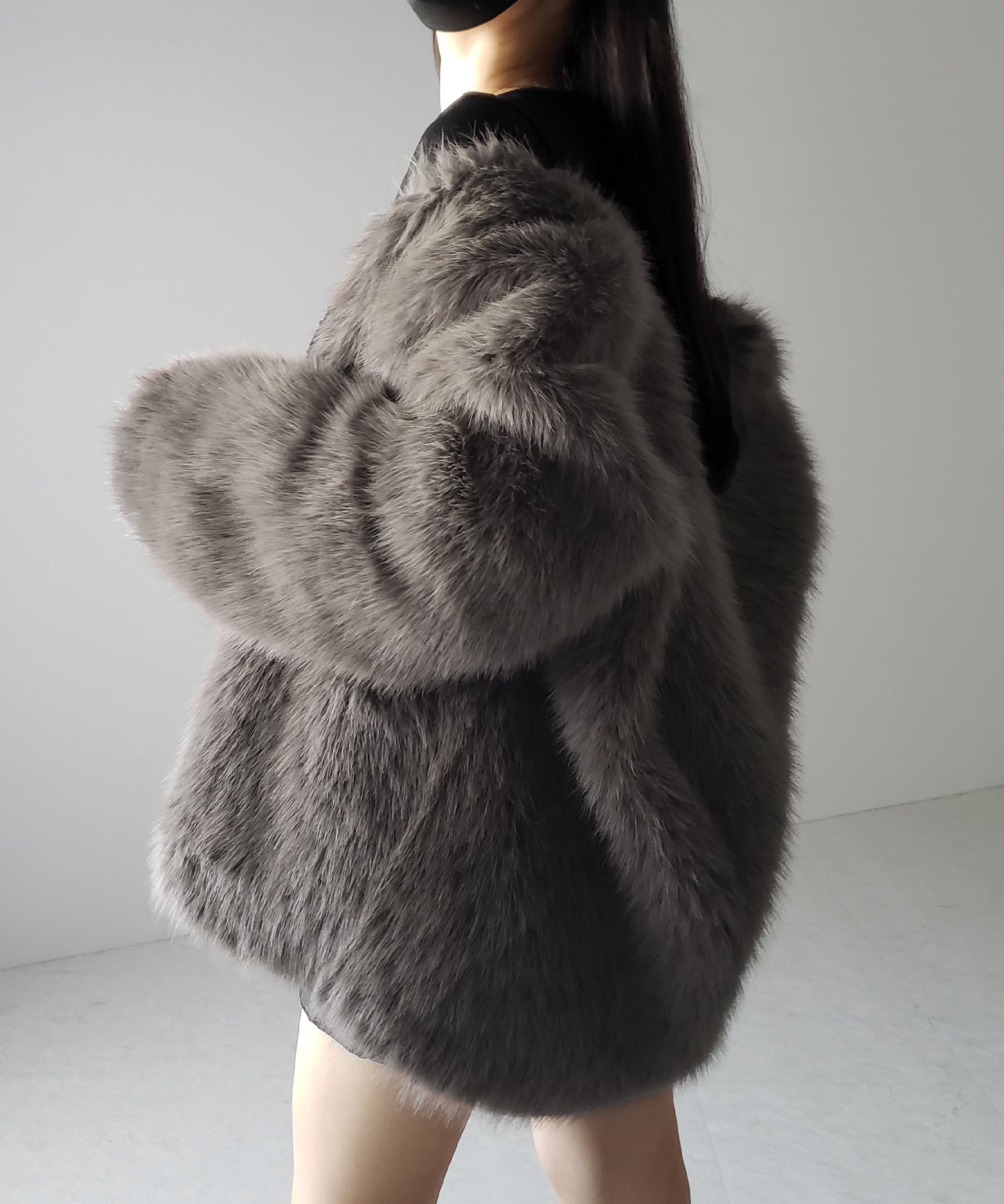ミンクライクフェイクファーボリュームコート / mink-like fake fur volume coat