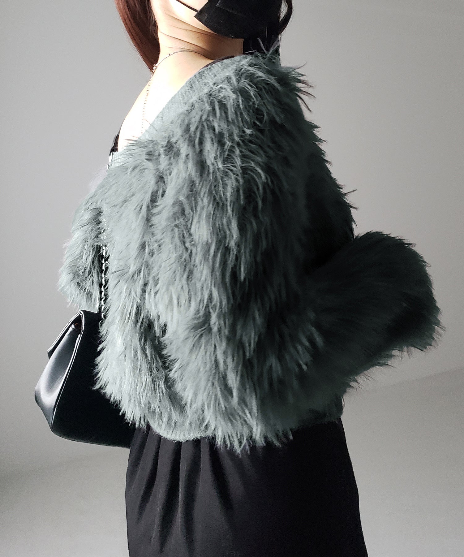 ファームードシャギーニットカーディガン