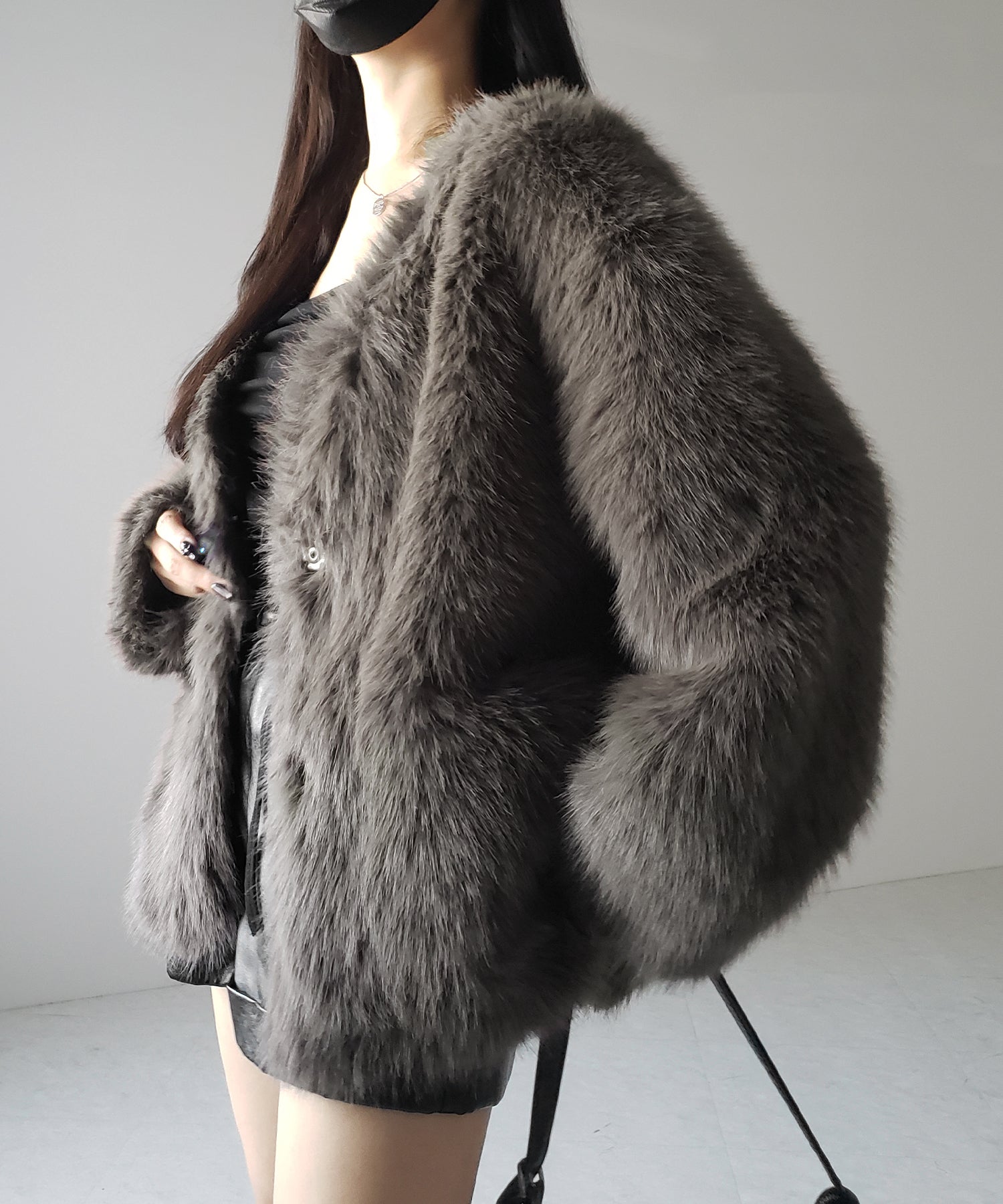 ミンクライクフェイクファーボリュームコート / mink-like fake fur volume coat