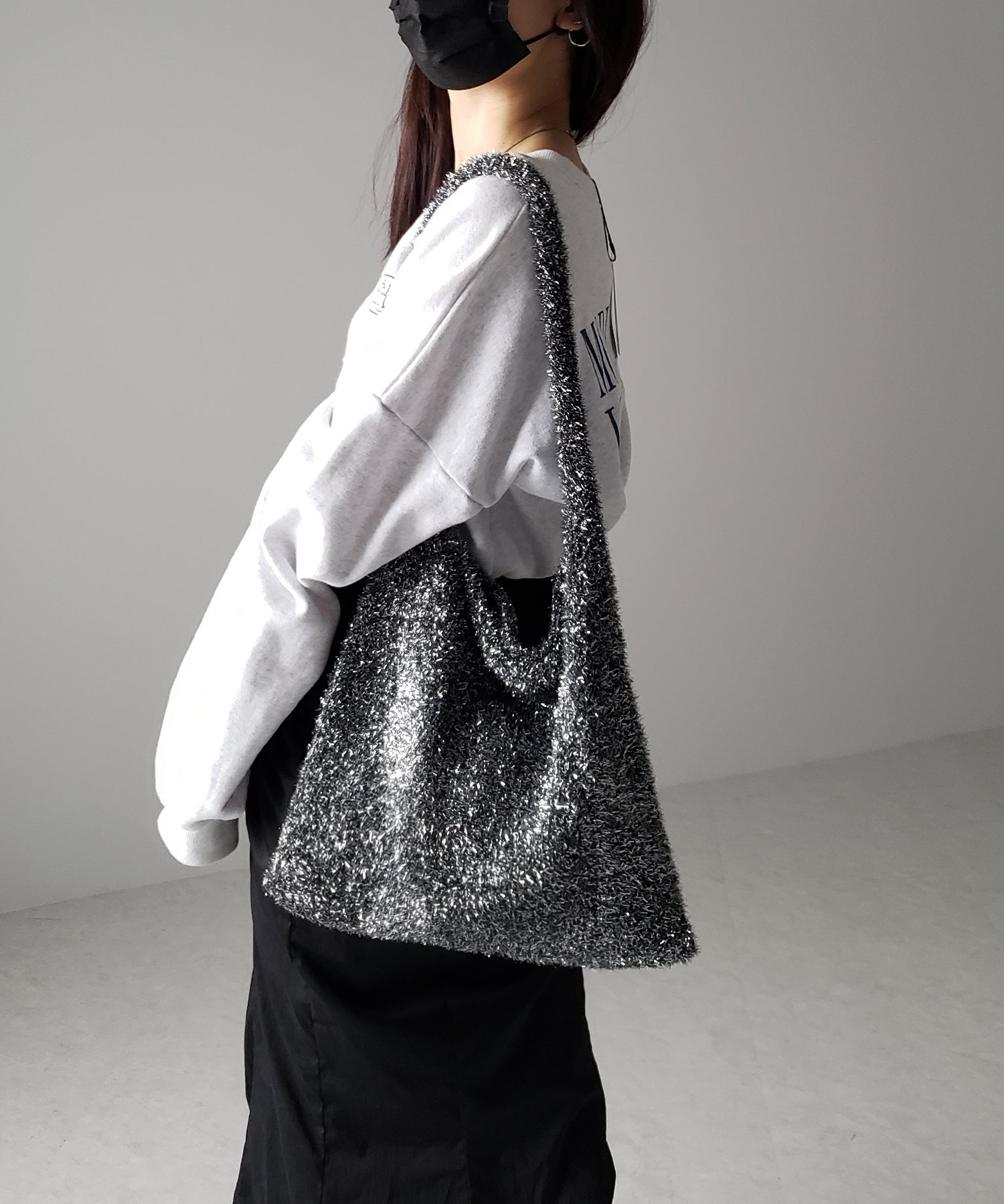 【 4color 】ラメシャギーニットトートバッグ