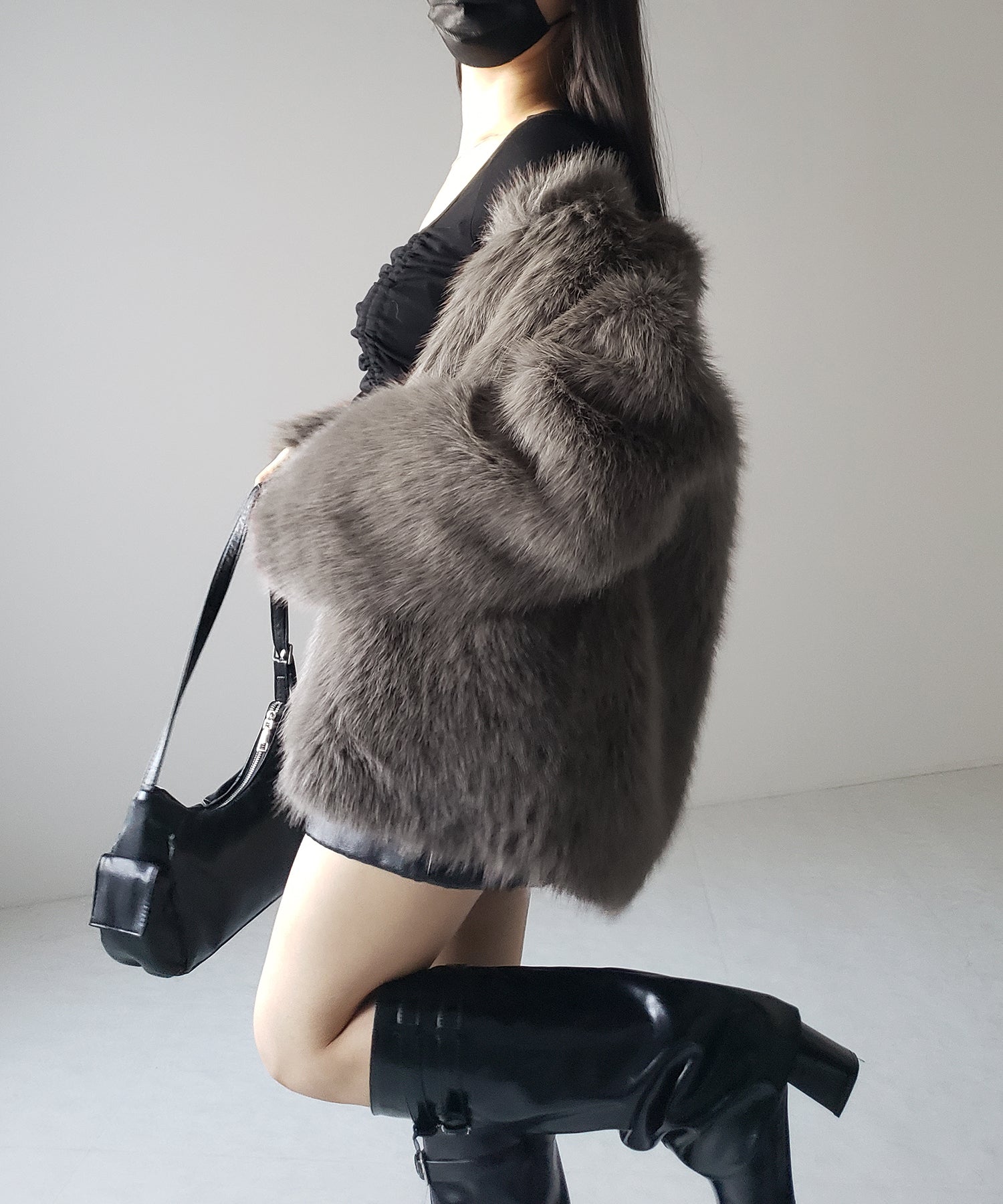 ミンクライクフェイクファーボリュームコート / mink-like fake fur volume coat