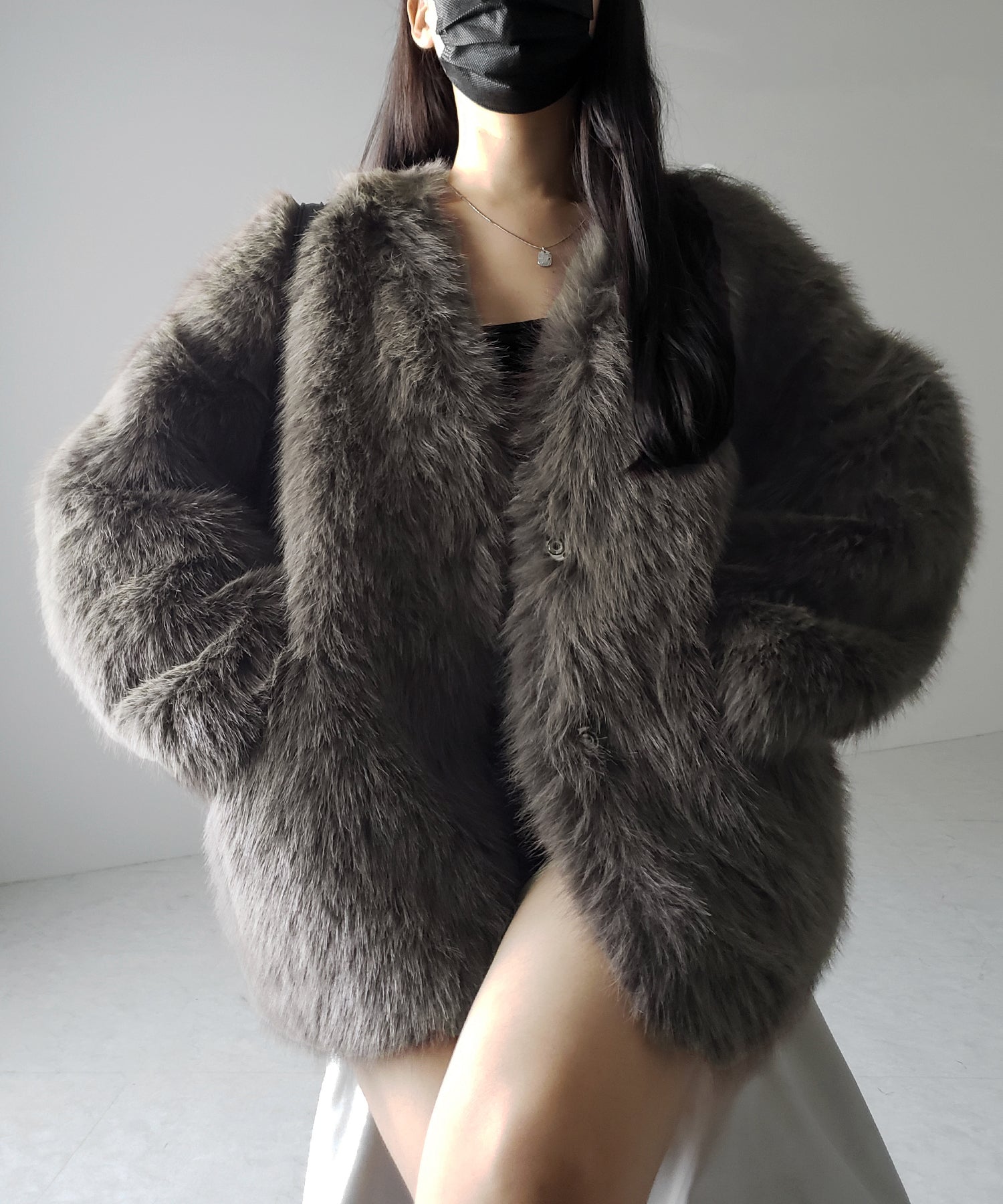 ミンクライクフェイクファーボリュームコート / mink-like fake fur volume coat