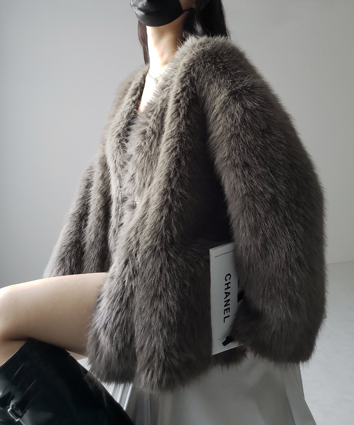 ミンクライクフェイクファーボリュームコート / mink-like fake fur volume coat