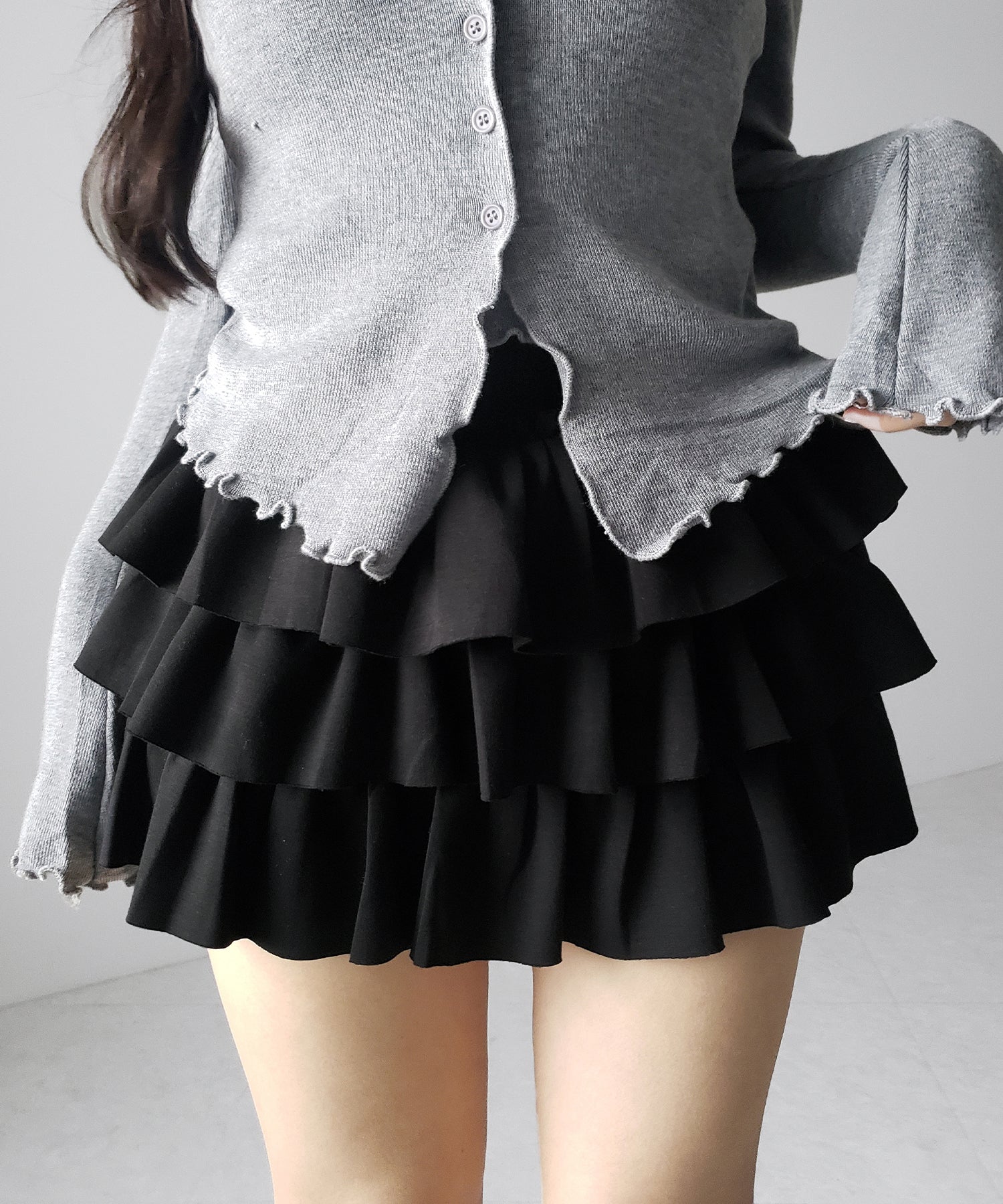 ティアードフリルカットソーミニスカート / tiered frill cut and sew mini skirt