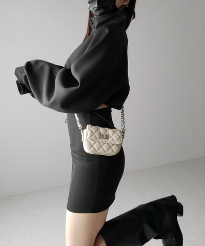 【 セットアップ着用可能 】サイドラインハイウエストミニスカート / sideline high waist mini skirt