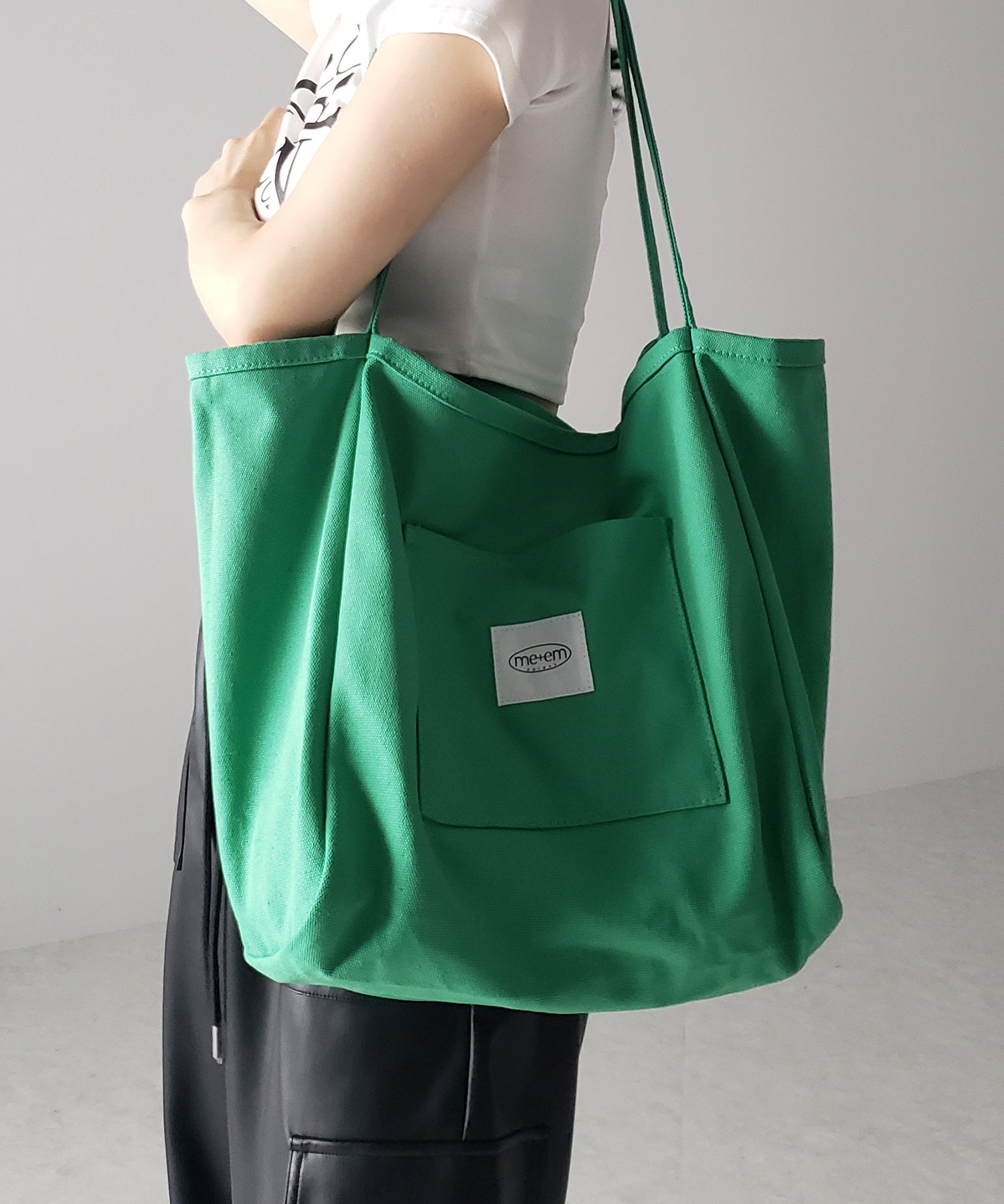 【 7color /大容量 】ミームセレクトオリジナルタグキャンバスカラートートバッグ / me+em select original tag canvas color totebag
