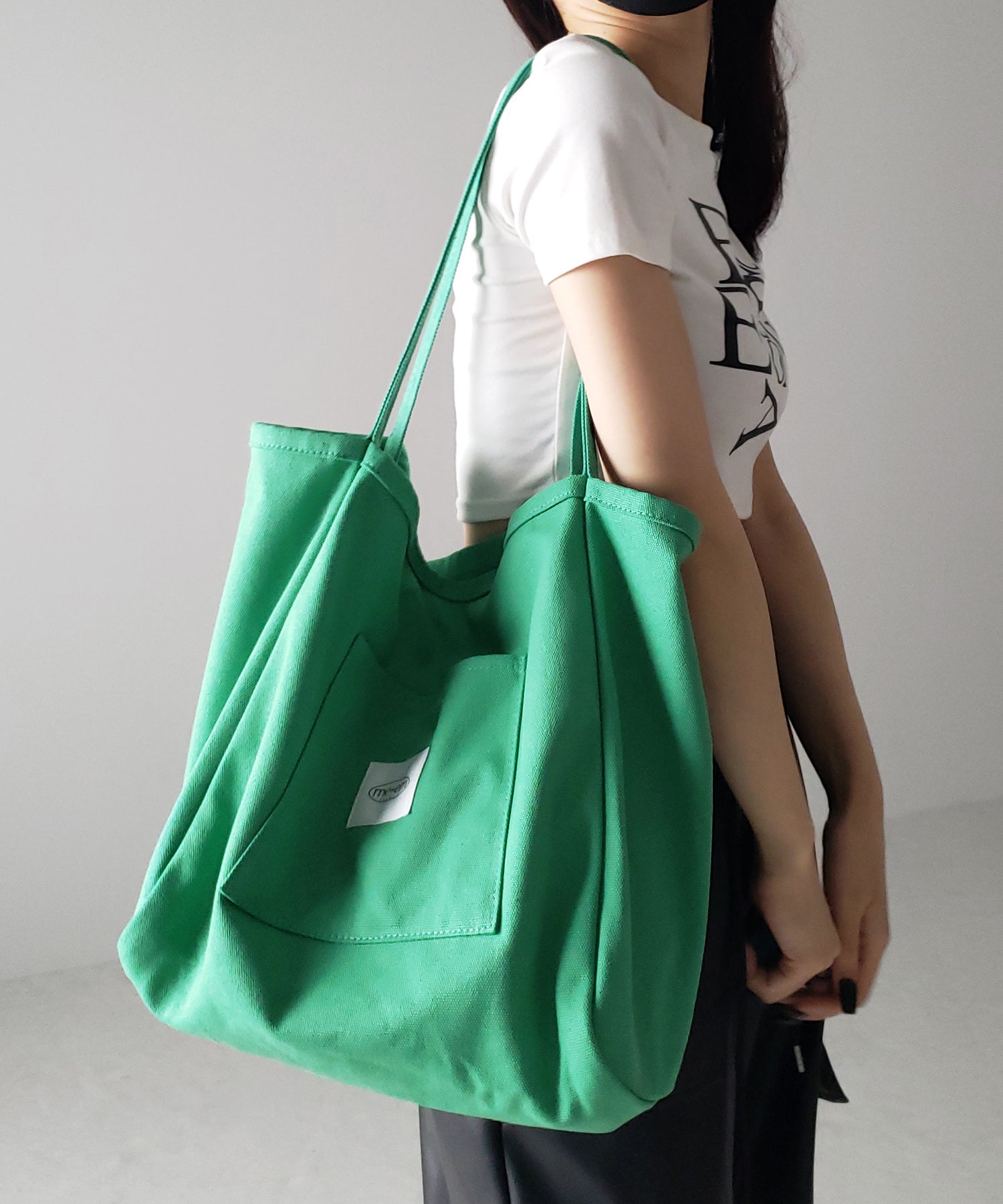 【 7color /大容量 】ミームセレクトオリジナルタグキャンバスカラートートバッグ / me+em select original tag canvas color totebag