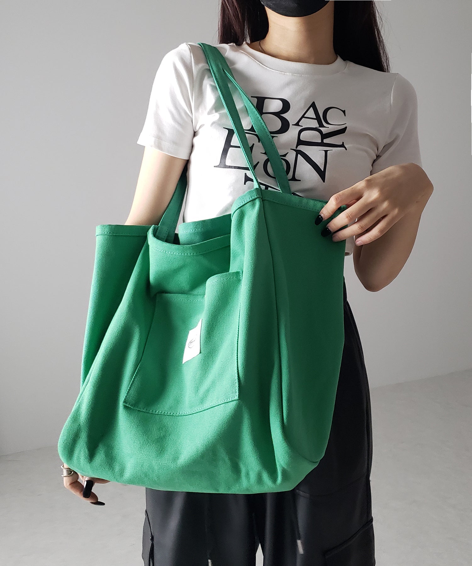 【 7color /大容量 】ミームセレクトオリジナルタグキャンバスカラートートバッグ / me+em select original tag canvas color totebag