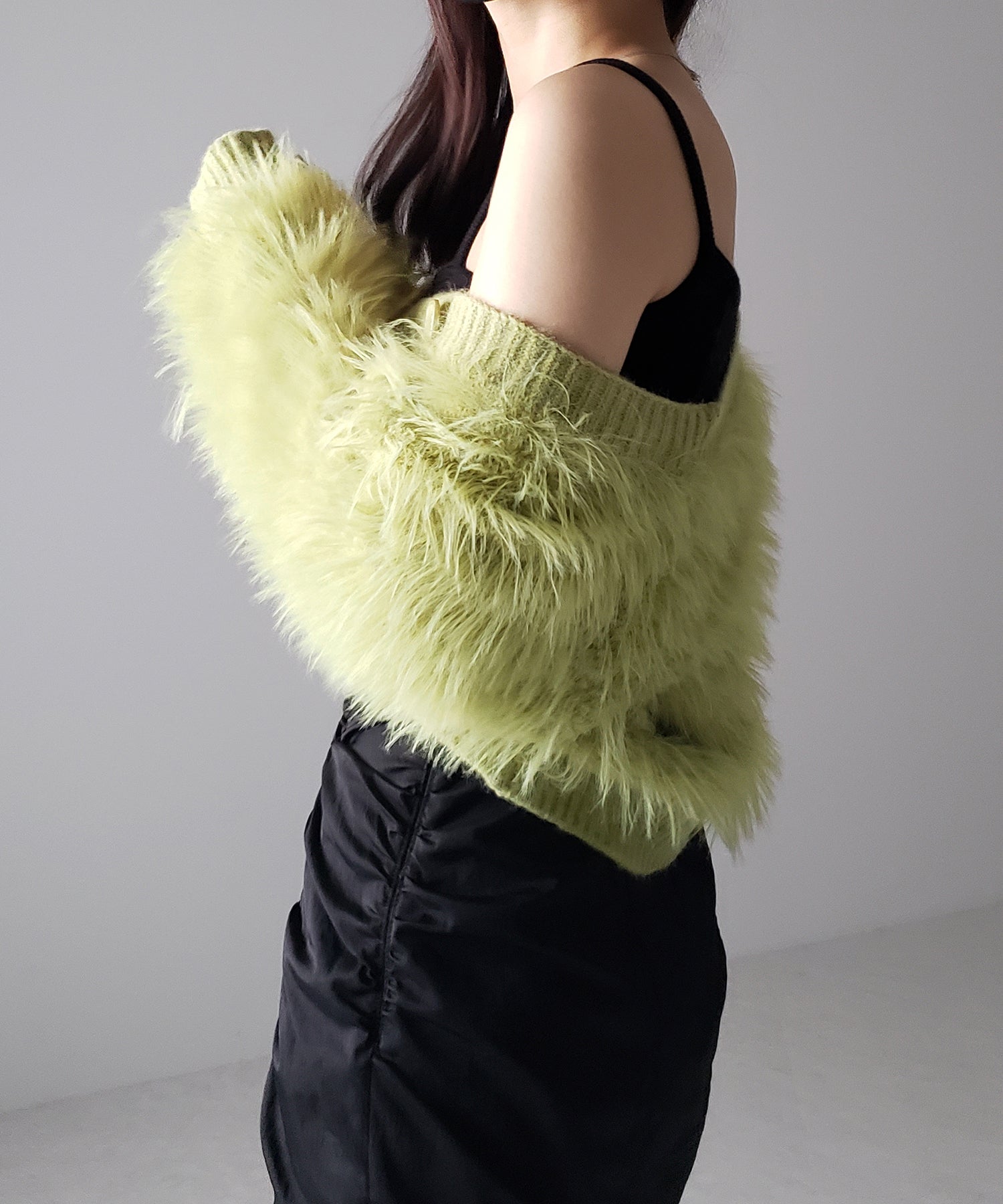 ファームードシャギーニットカーディガン