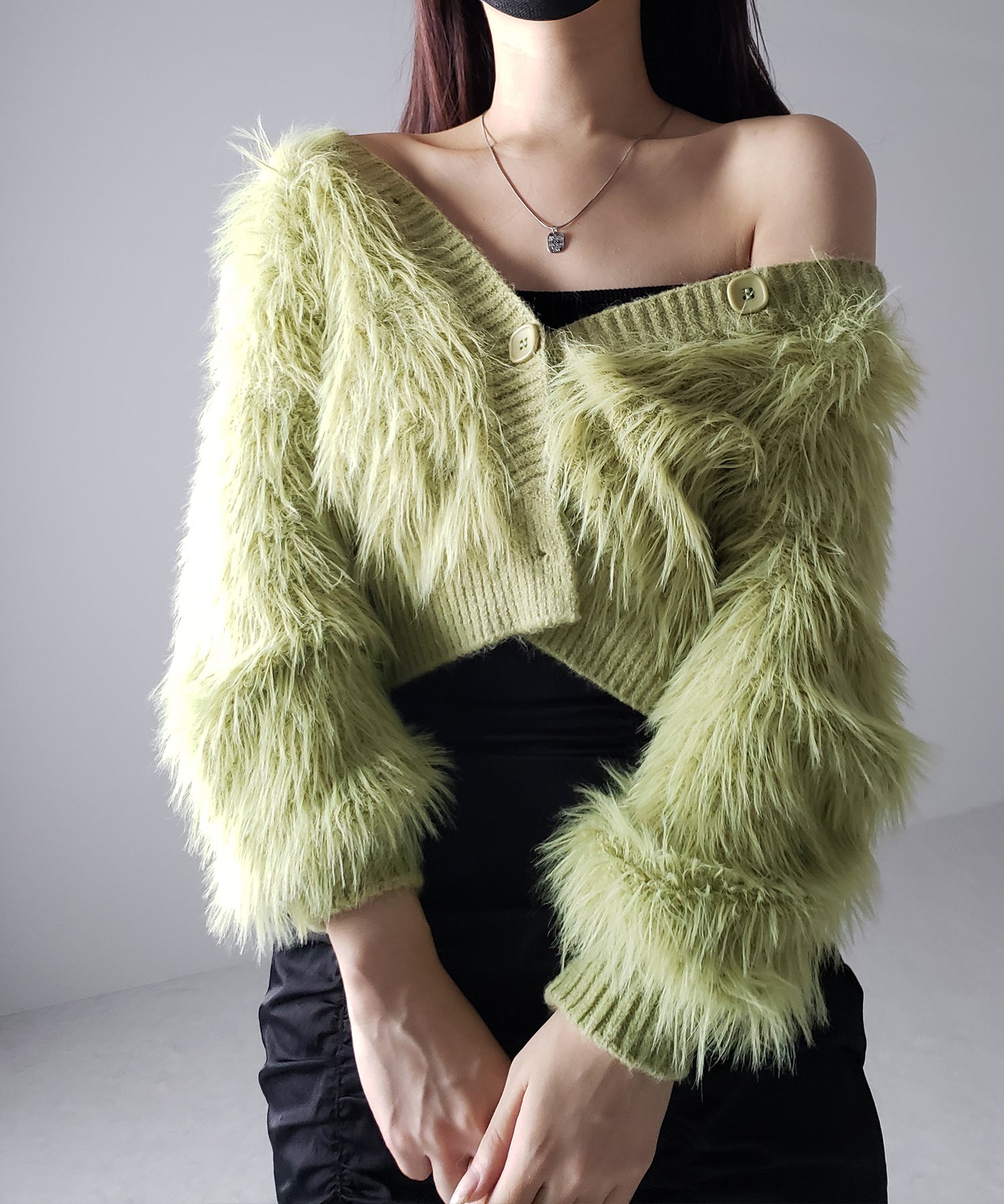 ファームードシャギーニットカーディガン