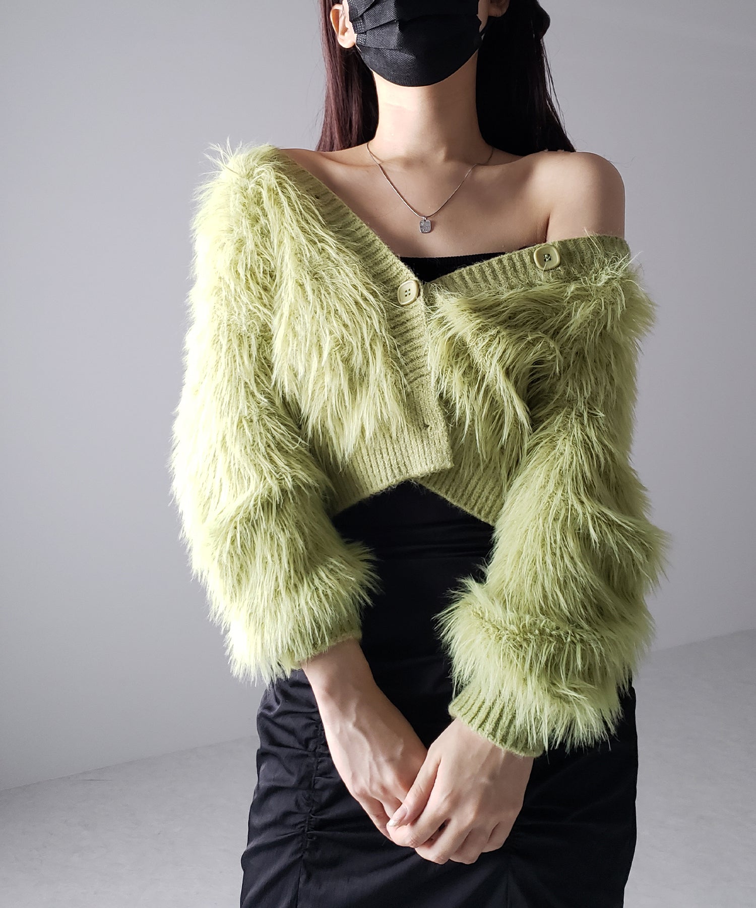 ファームードシャギーニットカーディガン