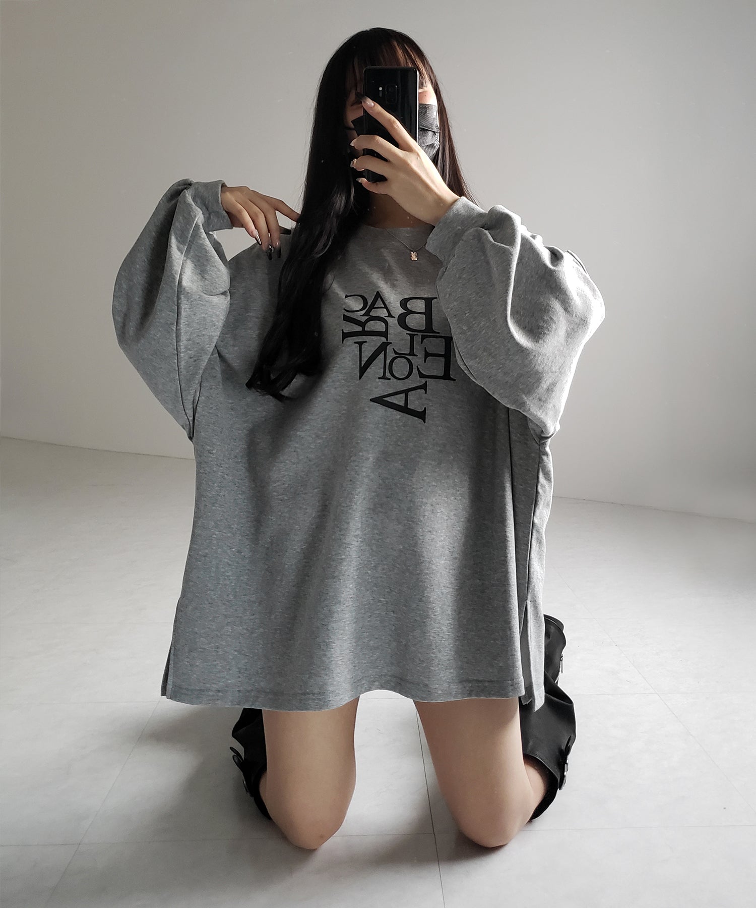 【 2 color 】BACロゴレタリングBIGスウェットロンT / BAC logo lettering big sweat long Tee