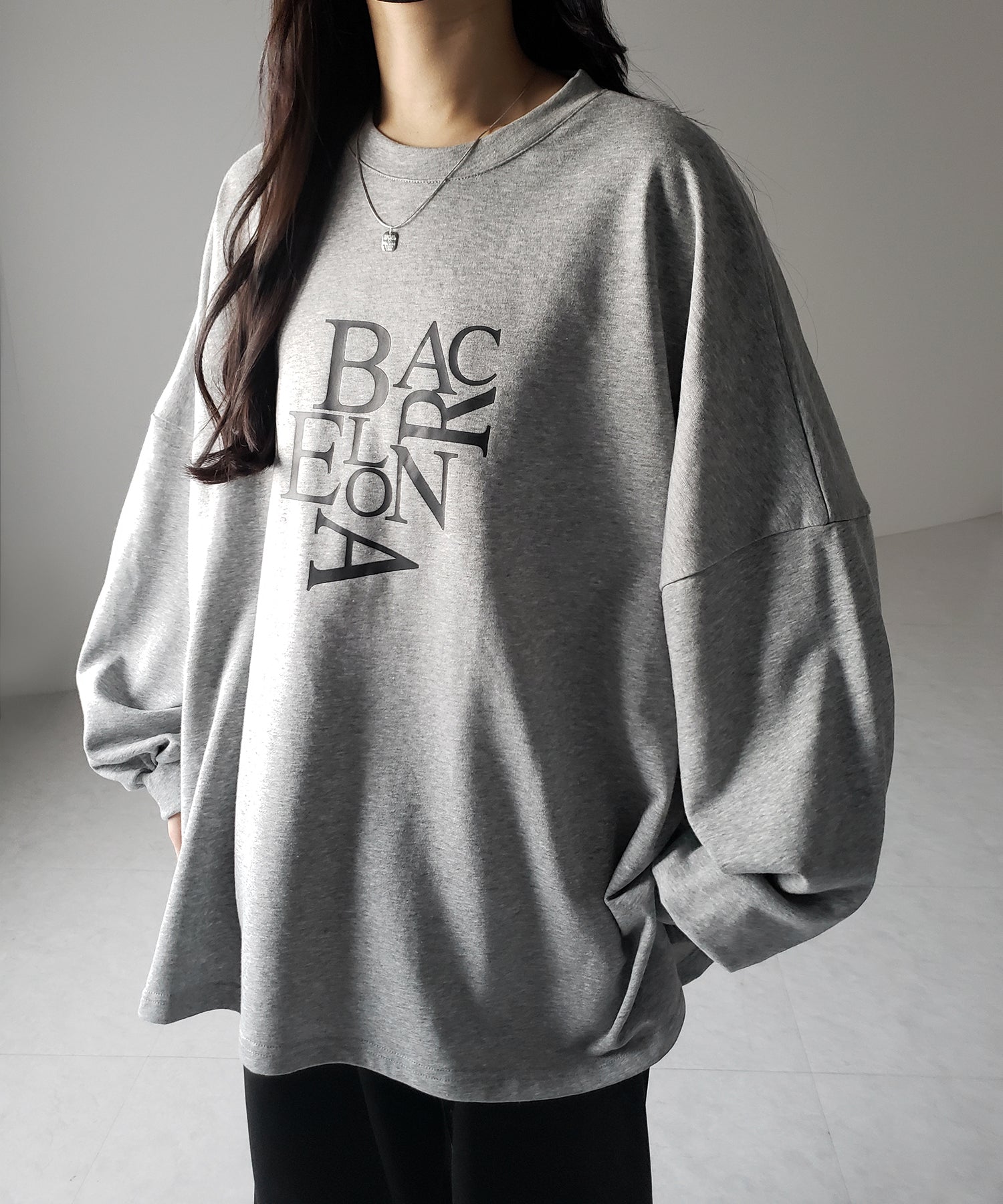 【 2 color 】BACロゴレタリングBIGスウェットロンT / BAC logo lettering big sweat long Tee