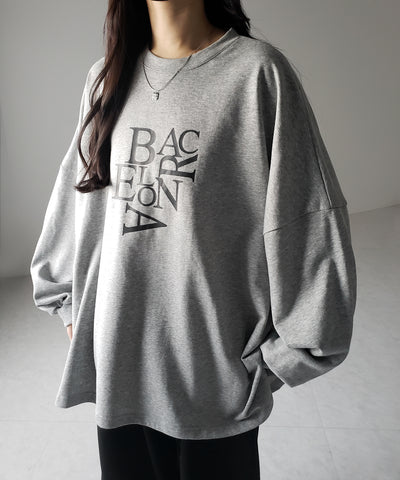 BACロゴレタリングBIGスウェットロンT / BAC logo lettering big sweat long Tee