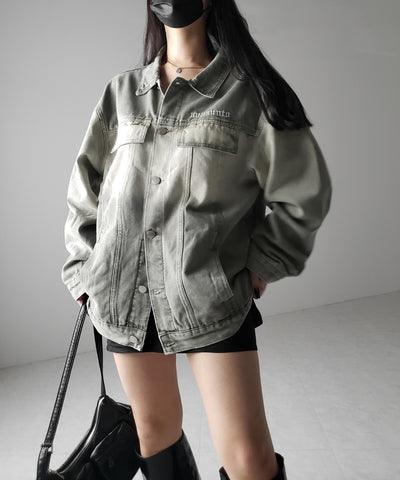 グラデーションヴィンテージウォッシュオーバーデニムジャケット / gradation vintage wash over denim jacket