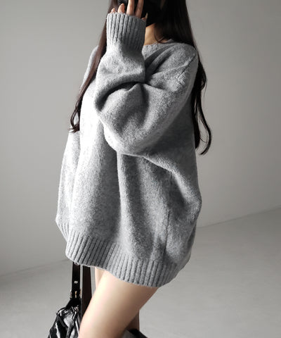 【 ニットセットアップ 】フラッフィーオーバーサイズニット + ニットショートパンツ SET / fluffy over size knit + knit short pants SET