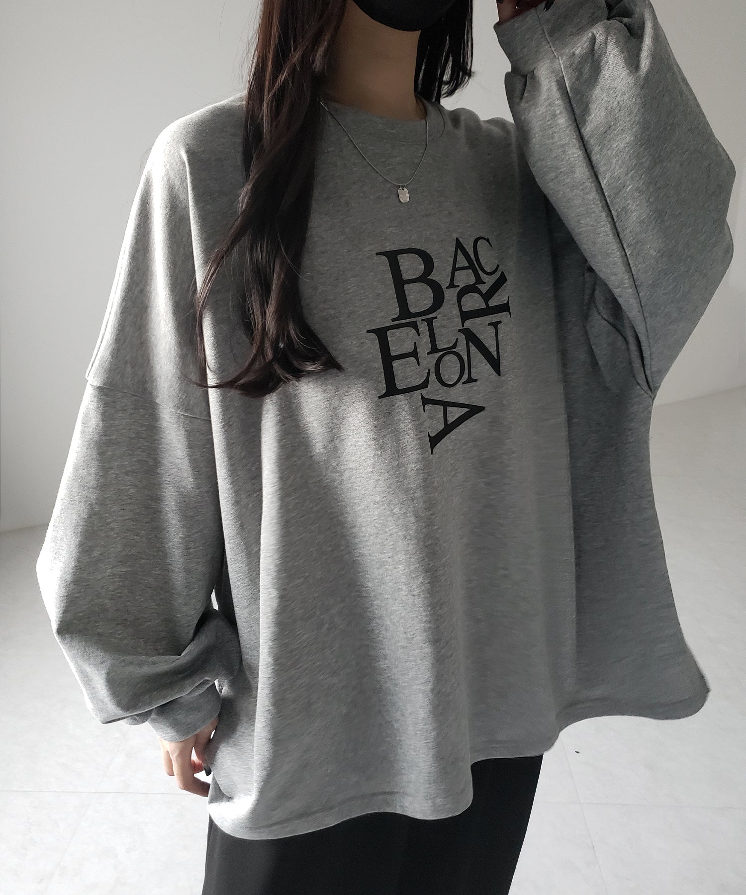 【 2 color 】BACロゴレタリングBIGスウェットロンT / BAC logo lettering big sweat long Tee