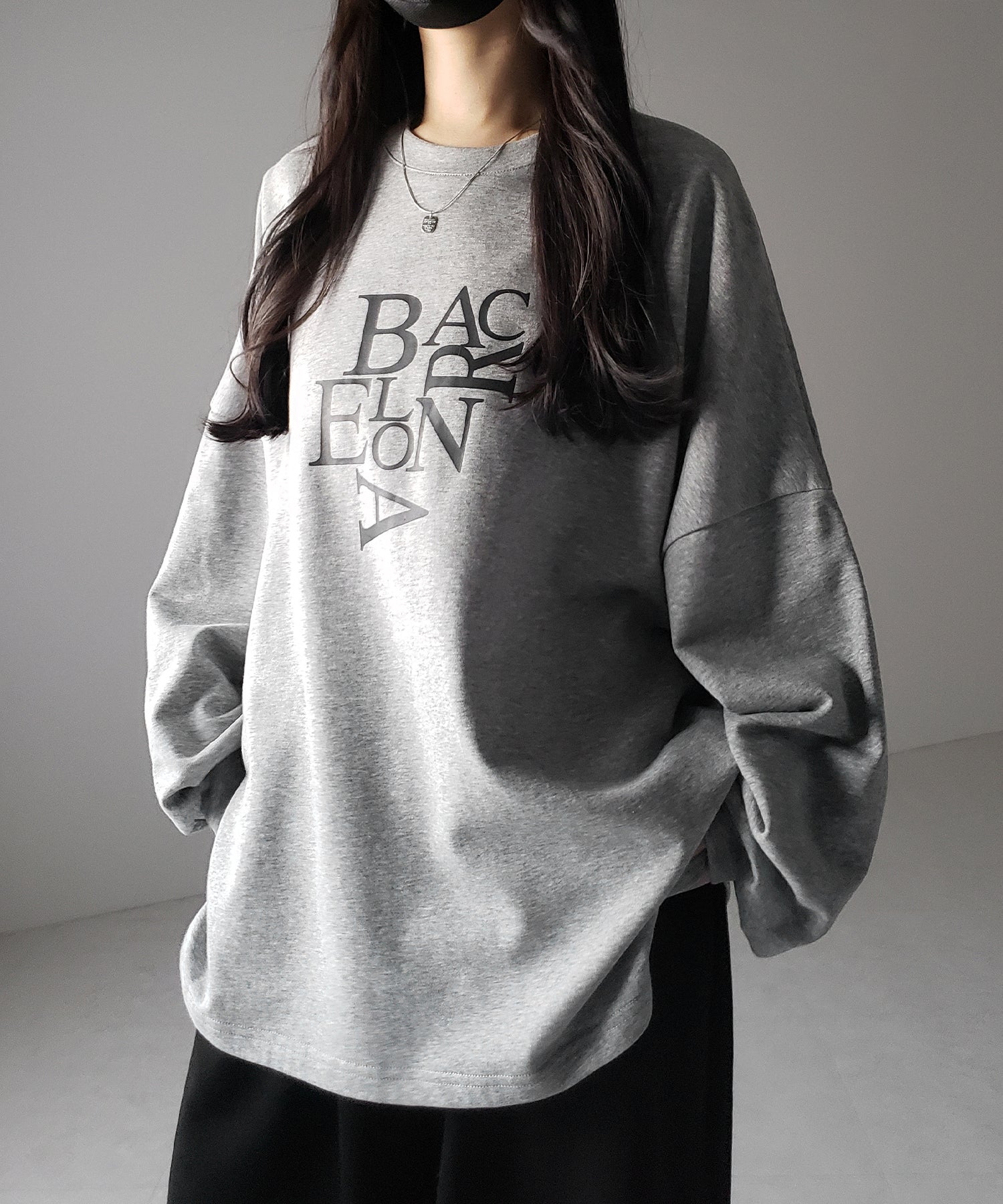 【 2 color 】BACロゴレタリングBIGスウェットロンT / BAC logo lettering big sweat long Tee
