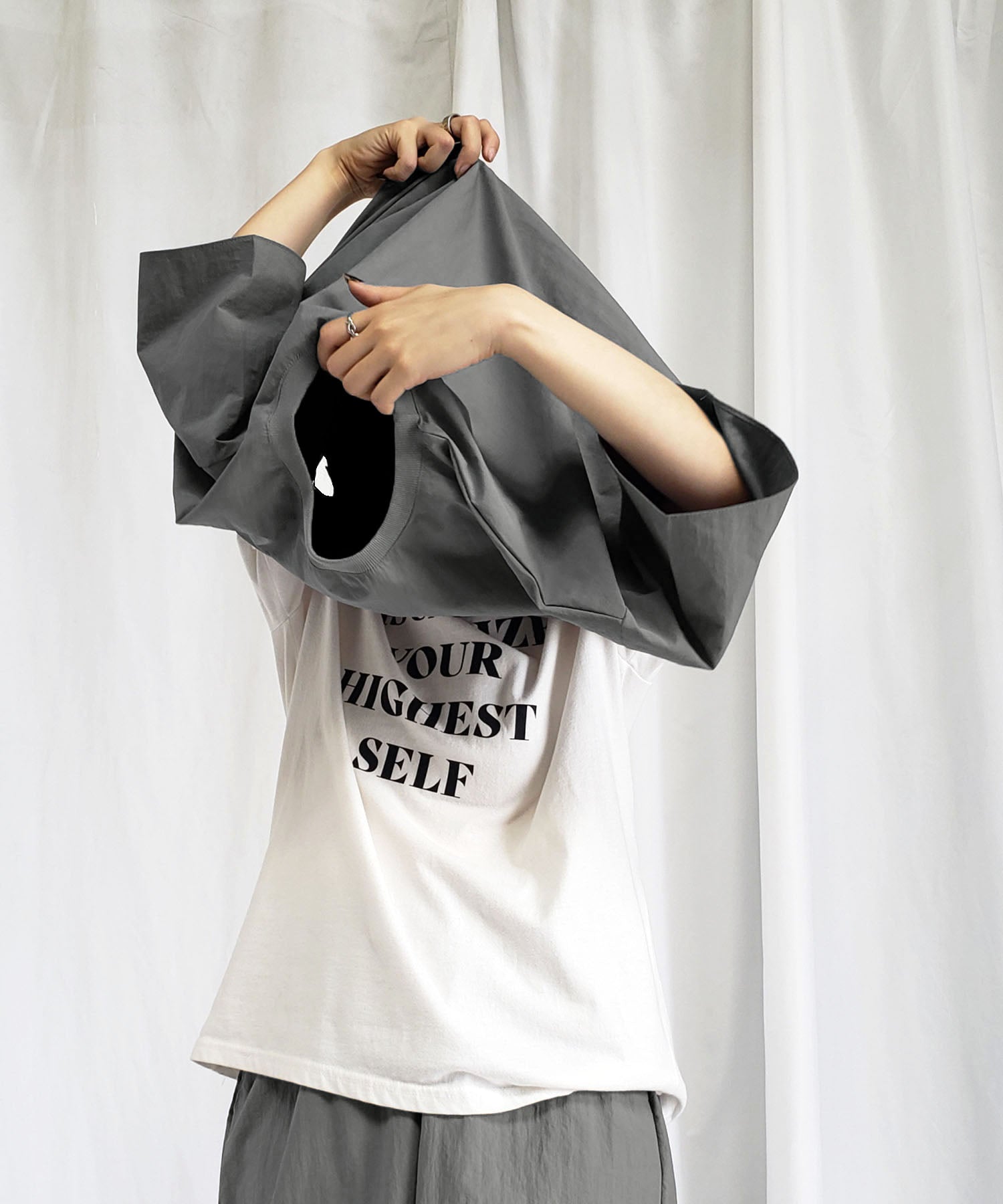 【 上下セットアップ/5色展開 】ワッシャーナイロンプルオーバー&ショートパンツ SET