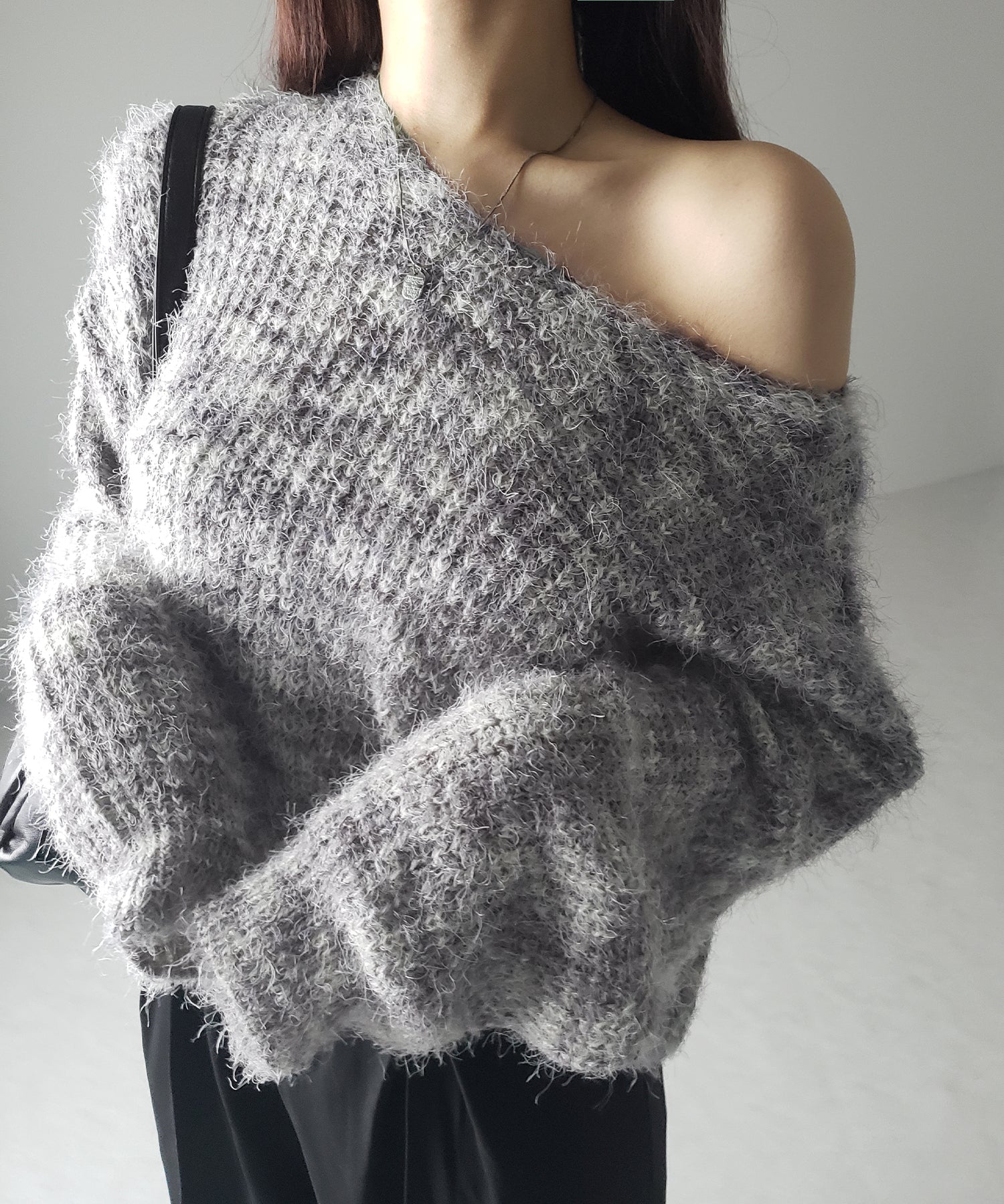 フラッフィーメランジルーズシャギーニット【韓国製】