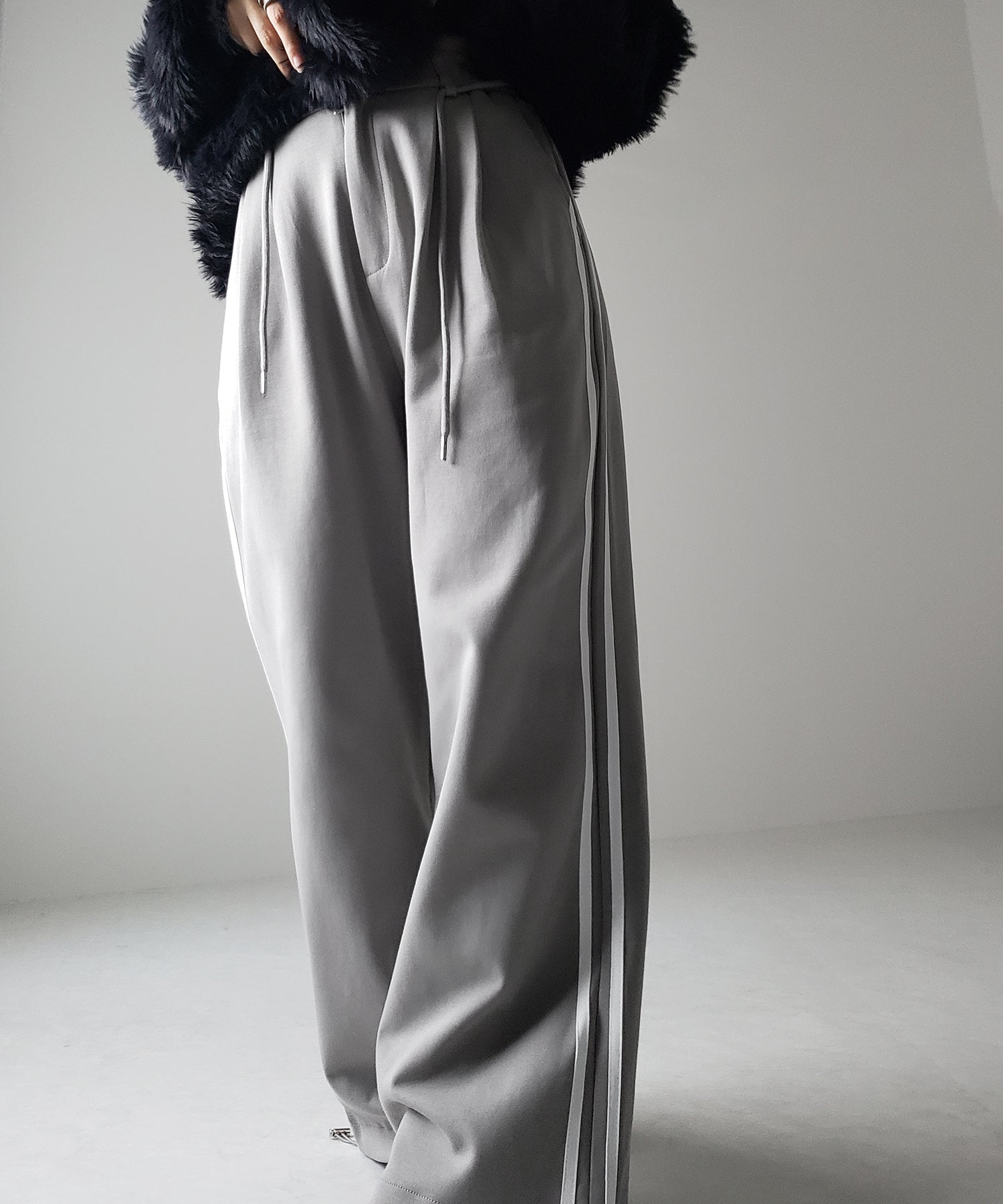 2WAYウエストコードサイドライントラックワイドパンツ