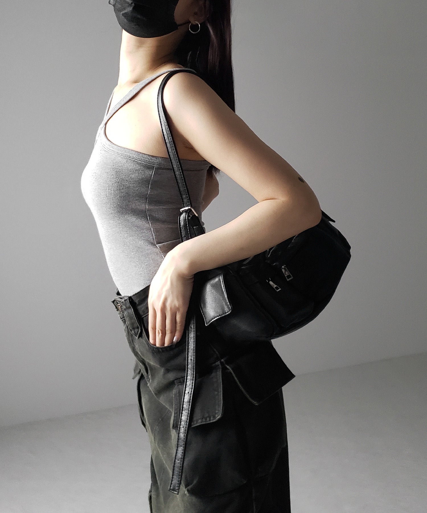 【 カップ付き 】クロスストラップミニキャミワンピース / cross strap mini cami onepiece