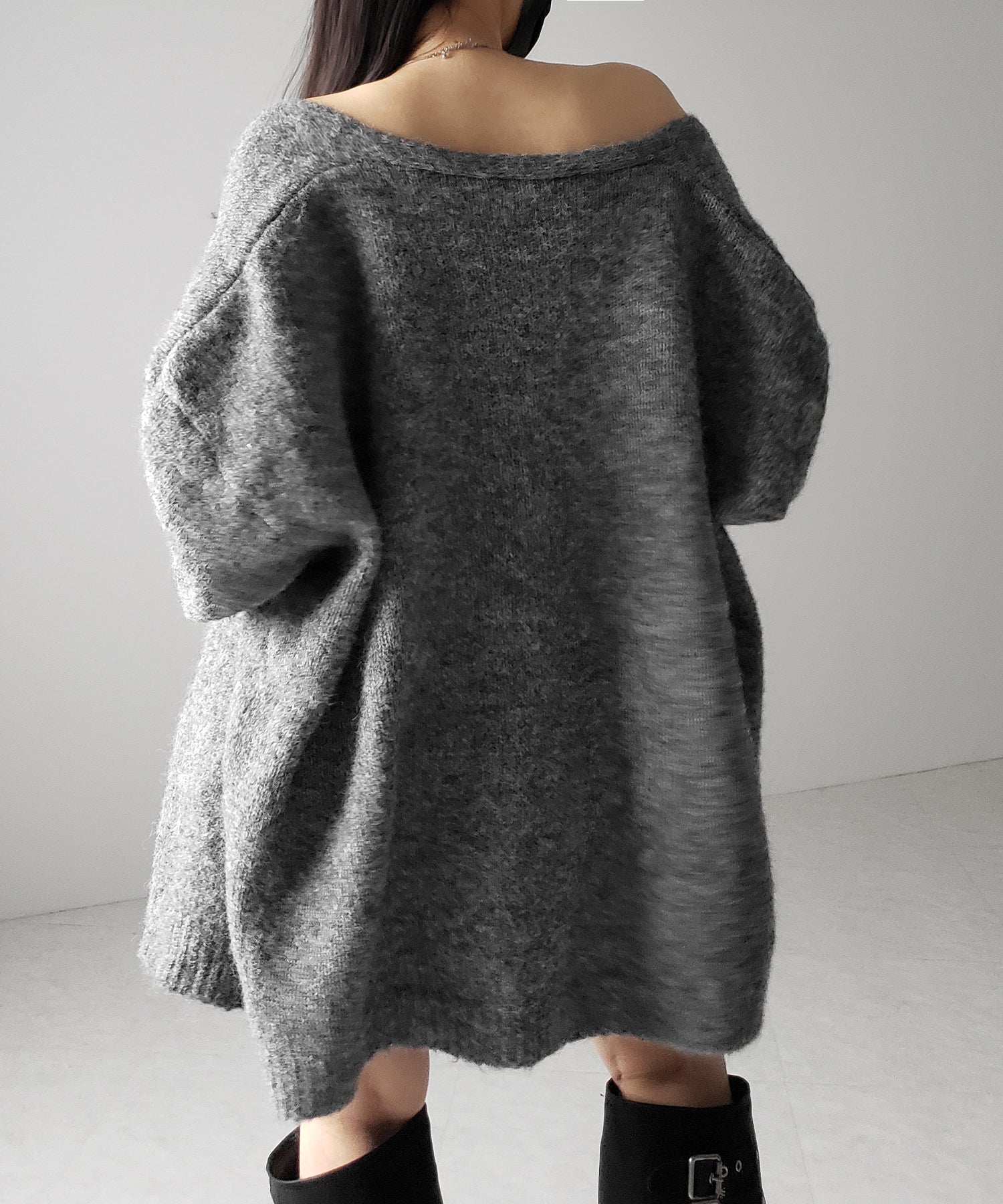 【 新色追加 /2点セット 】ニットボタンビスチェ +ロングカーディガンセット / knit button bustier + long cardigan set