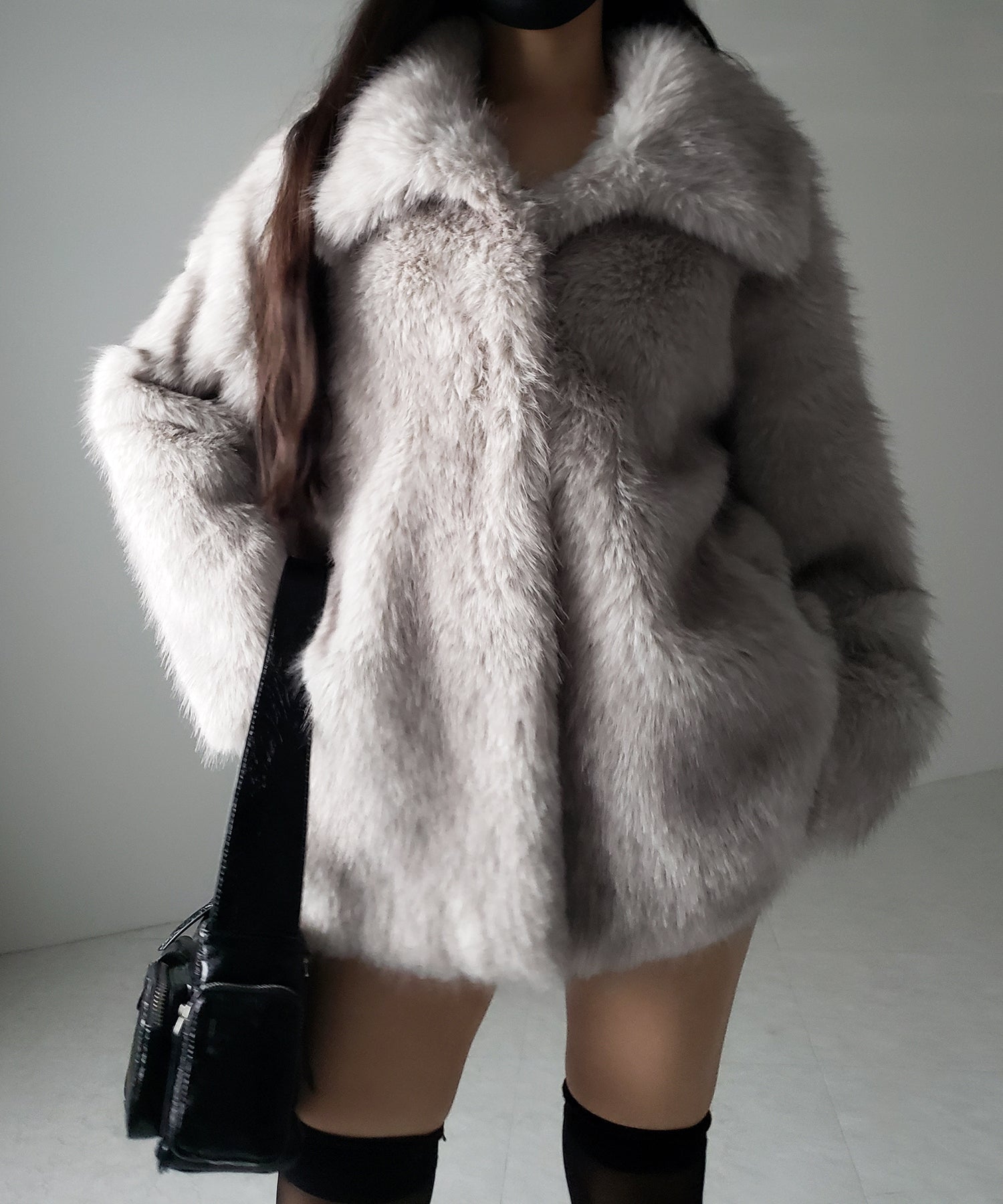 【 5color 】フェイクファーボリュームミドルコート / fake fur volume middle coat