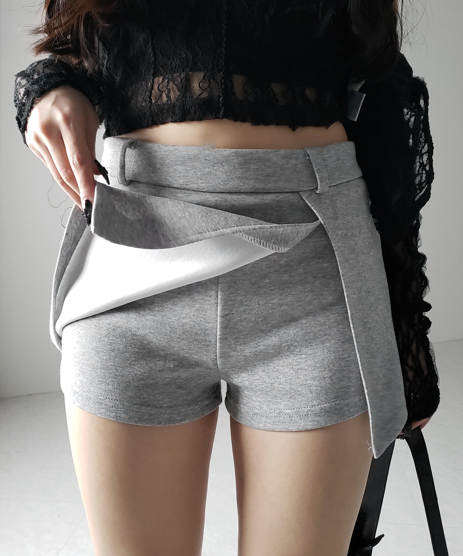 【 2color 】レイヤードマイクロミニスカパン / layered micro mini skirt pants
