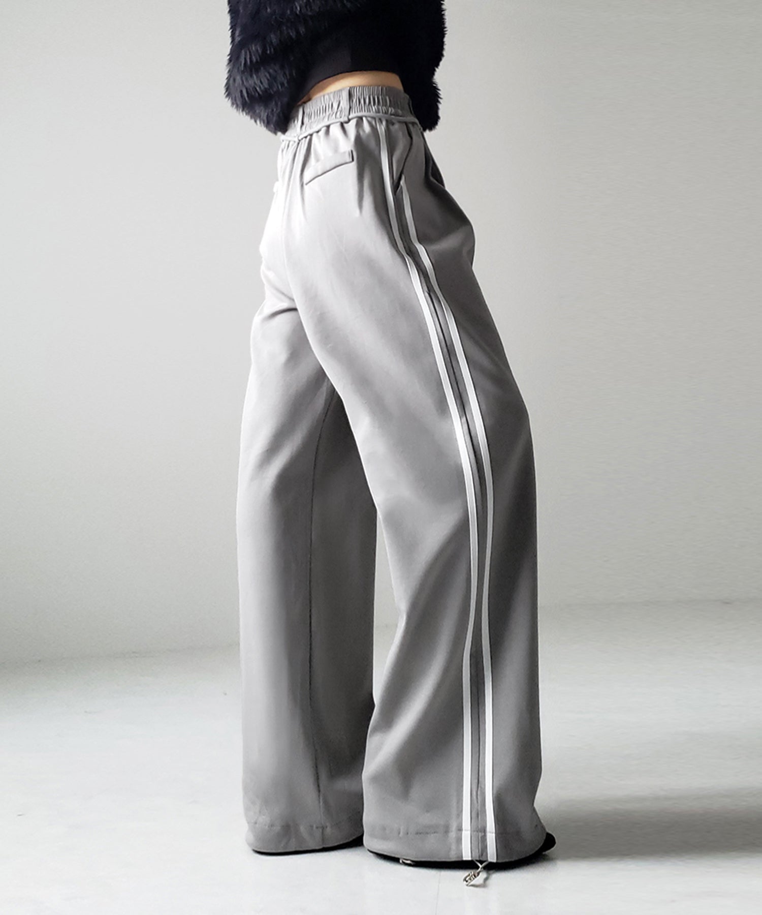 2WAYウエストコードサイドライントラックワイドパンツ