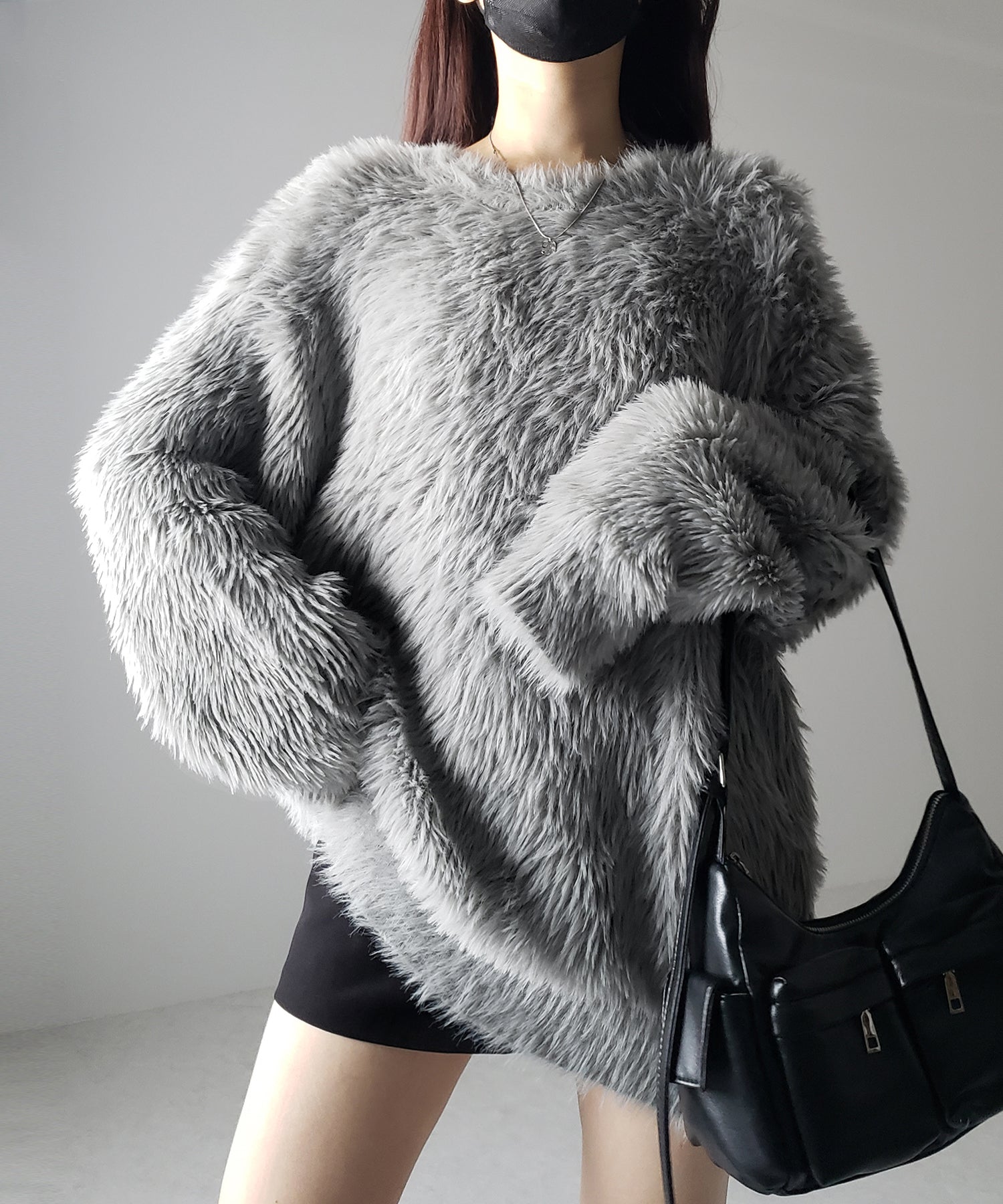 【 4color 】ビッグシルエットロングシャギールーズニット / big silhouette long shaggy loose knit