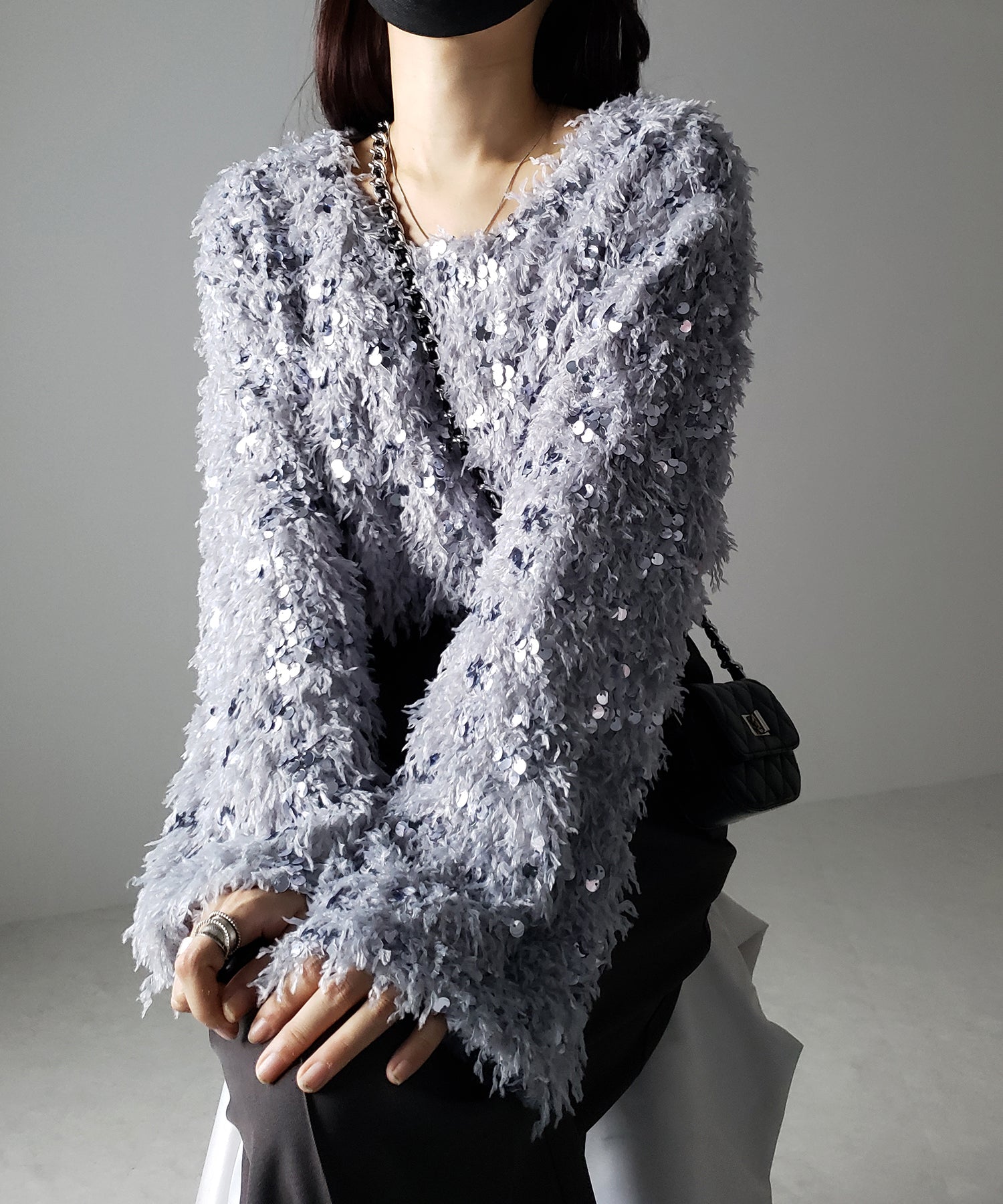 【 4color 】フェザースパングルオーバートップス/feather spangle over tops