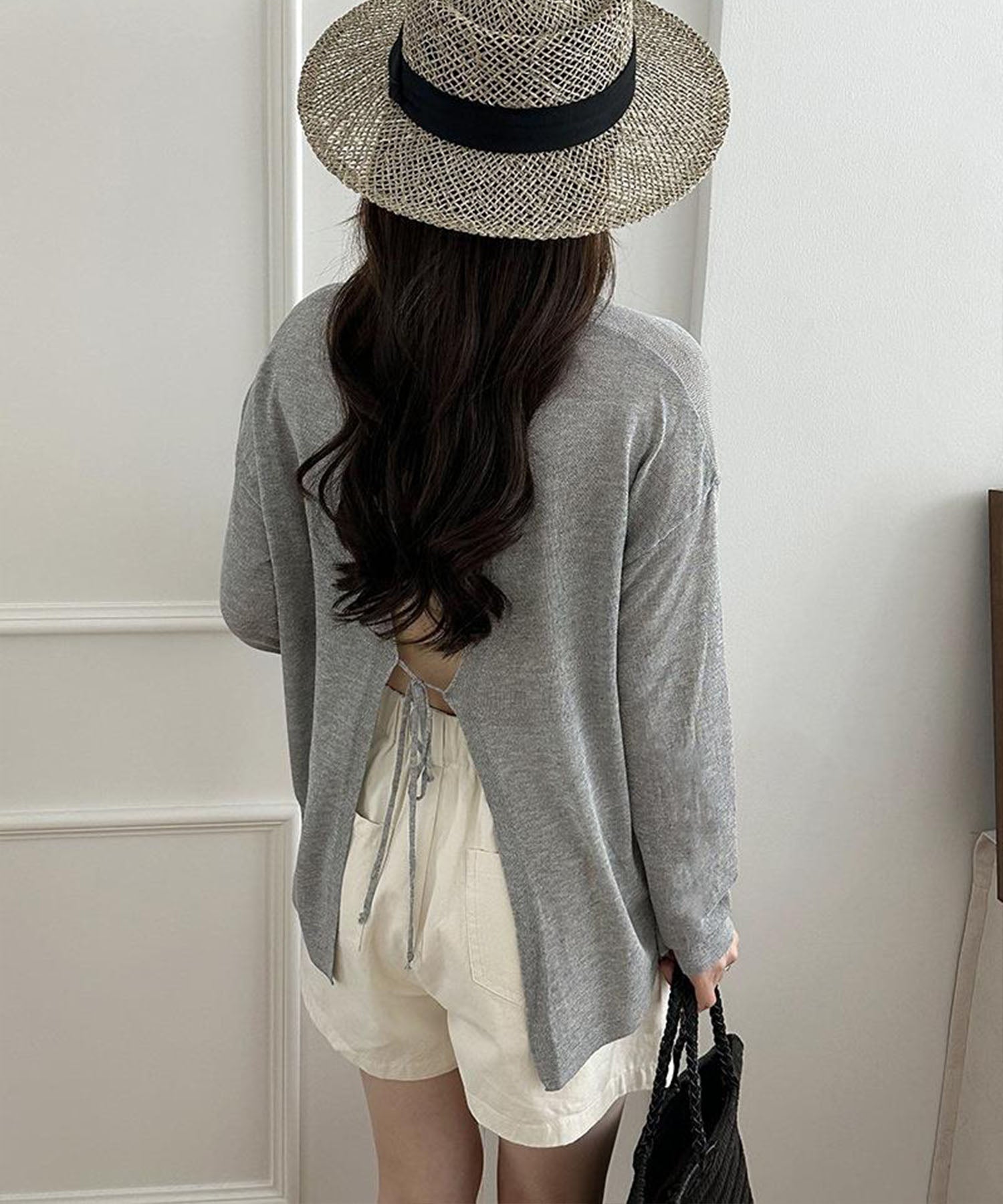 【 選べる7color 】ニュアンスカラーバックスリットオーバーシアーニット / nuance color back slit over sheer knit