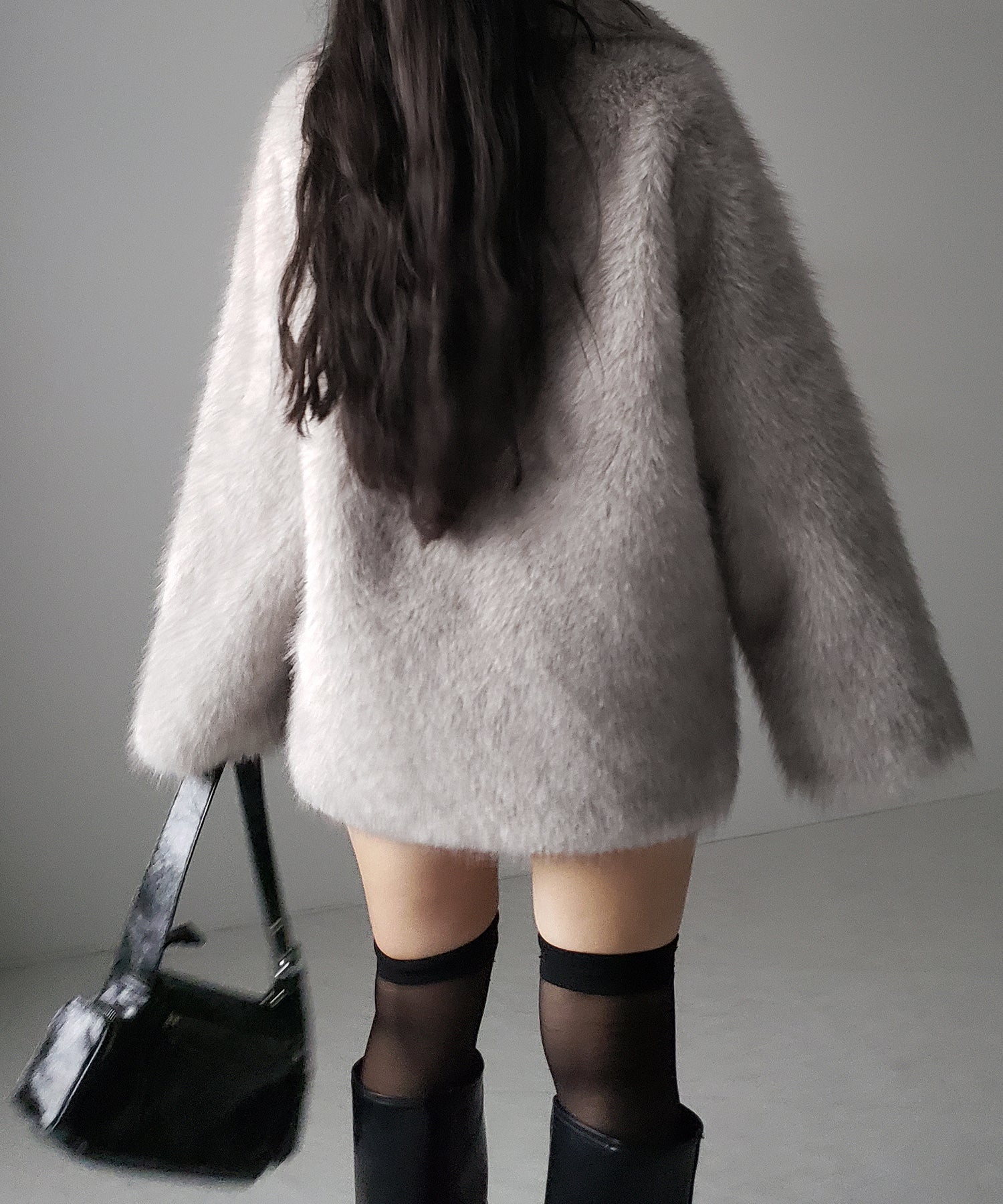 【 5color 】フェイクファーボリュームミドルコート / fake fur volume middle coat